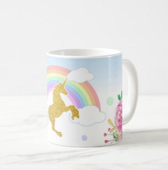 Personalised Unicorn Mug - Blue THEME PARTIES Pretty UR Party   
