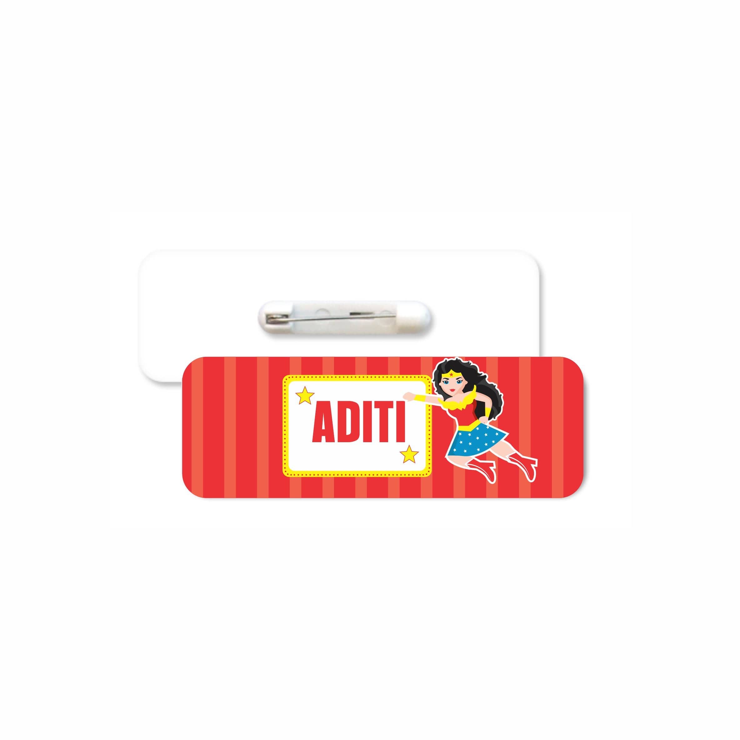 Wonder Woman Badge / Name Tag PERSONALISED Pretty UR Party   