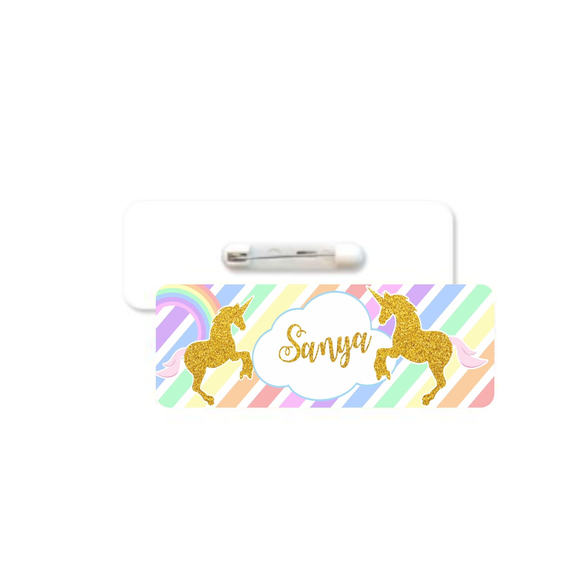 Unicorn Badge / Name Tag PERSONALISED Pretty UR Party   
