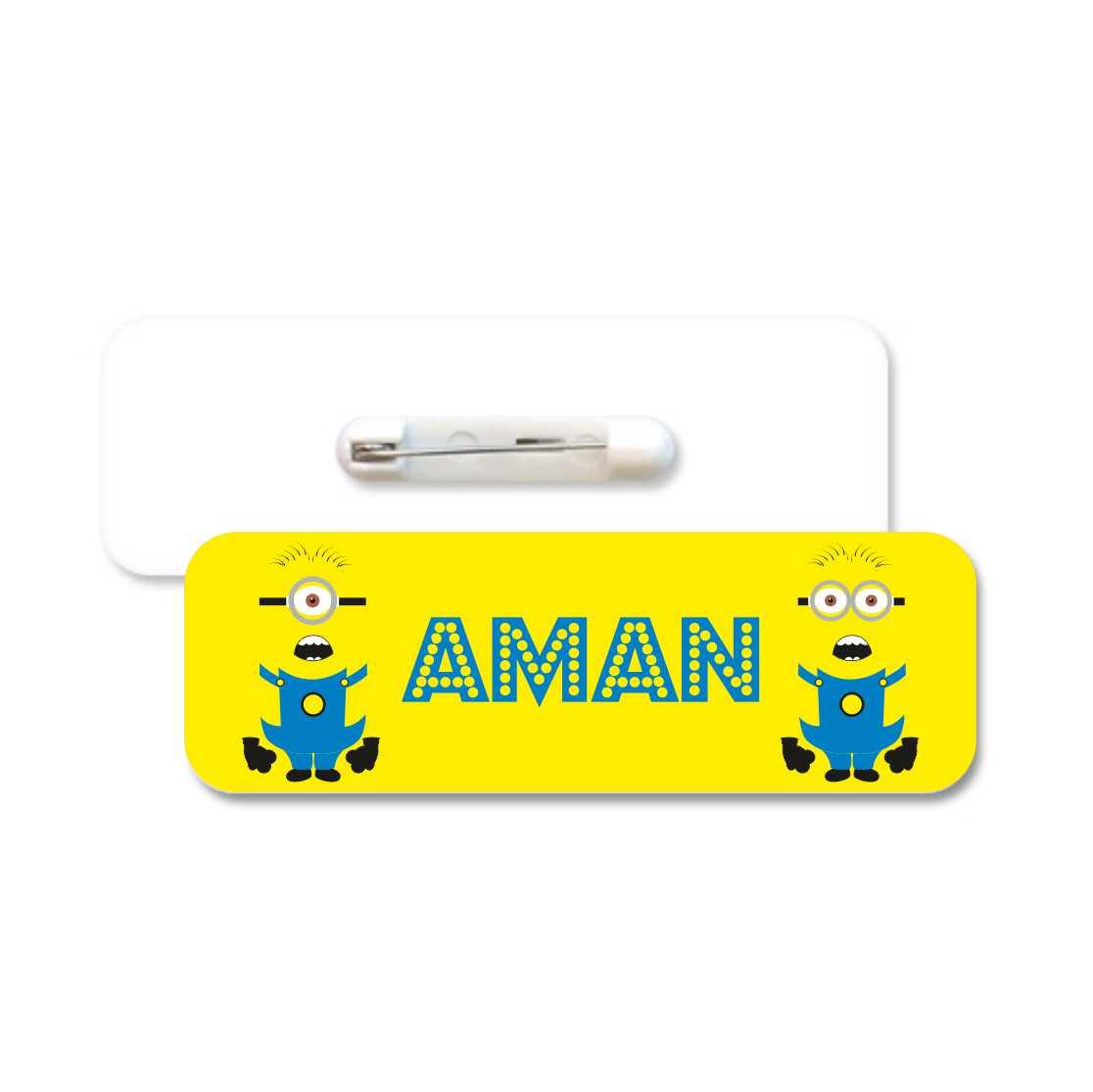 Despicable Me Minions Inspired Badge / Name Tag PERSONALISED Pretty UR Party   
