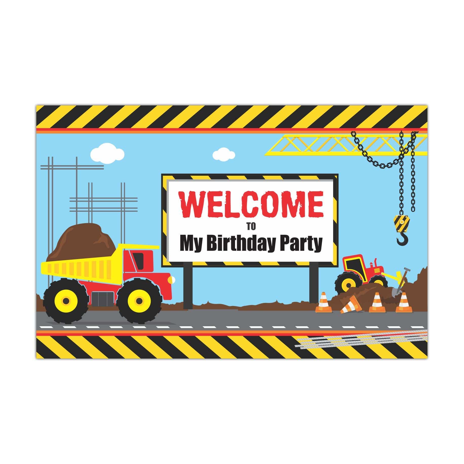 New Construction Theme Entrance Banner / Door Sign THEME PARTIES Pretty UR Party   