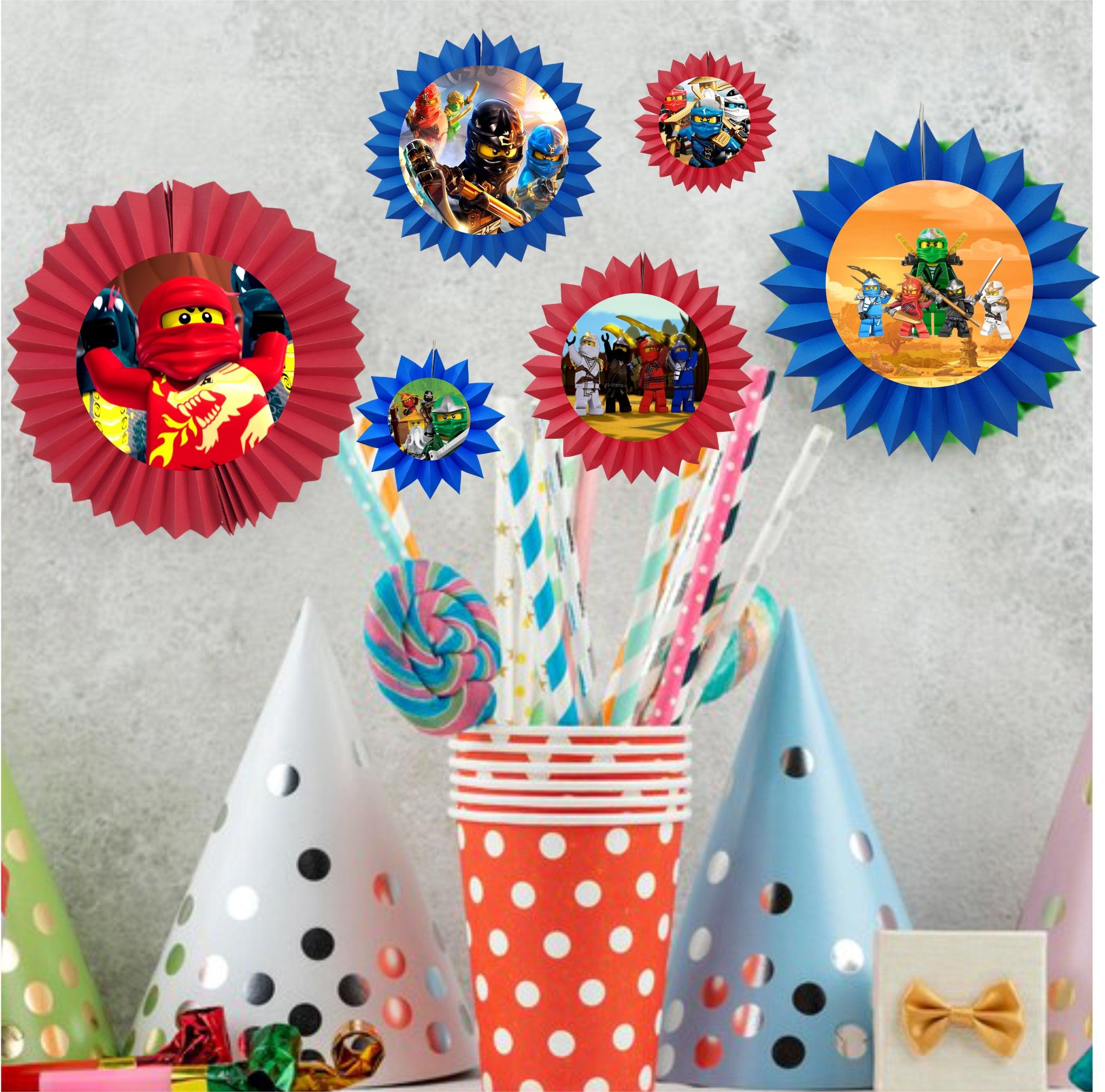 Ninjago Paper Fans - Set of 6 THEME PARTIES Pretty UR Party   