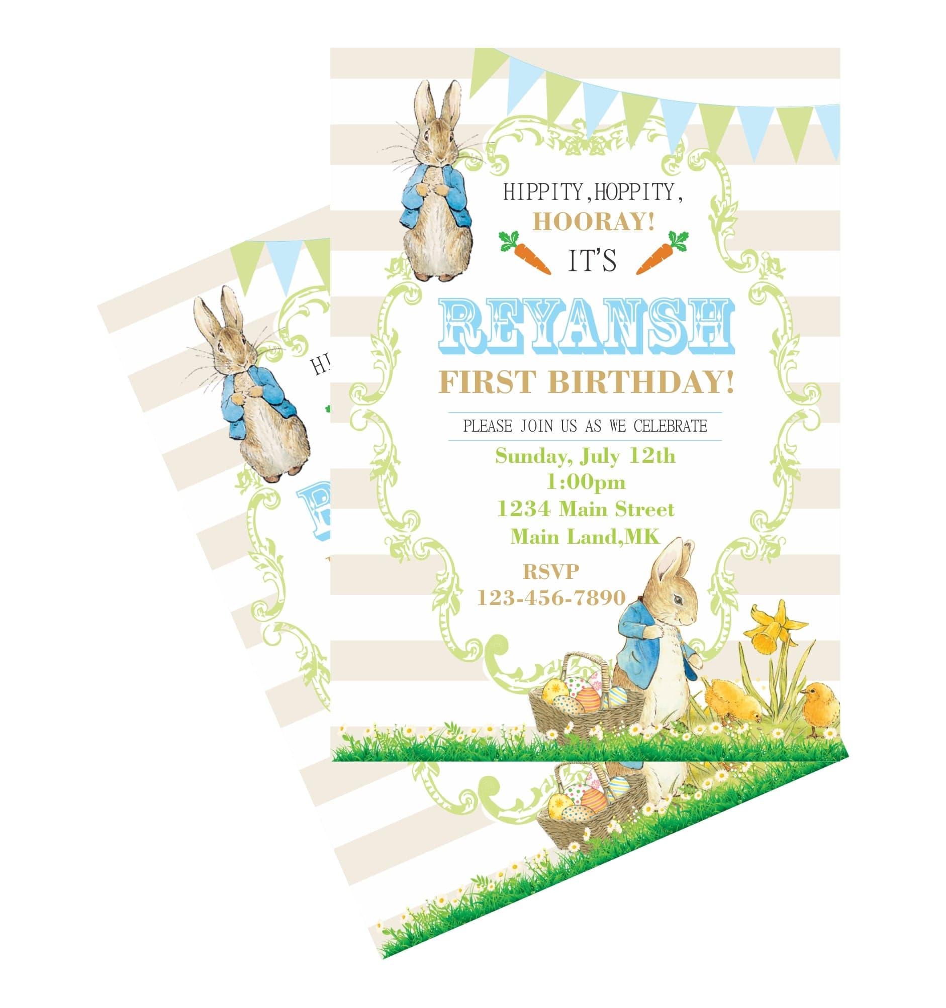 Peter Rabbit Theme Invitations ALL PARTY SUPPLIES Pretty UR Party   