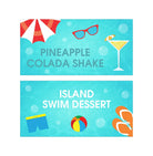 Splash Pool Party Theme Food Labels / Buffet Table Cards THEME PARTIES Pretty UR Party   