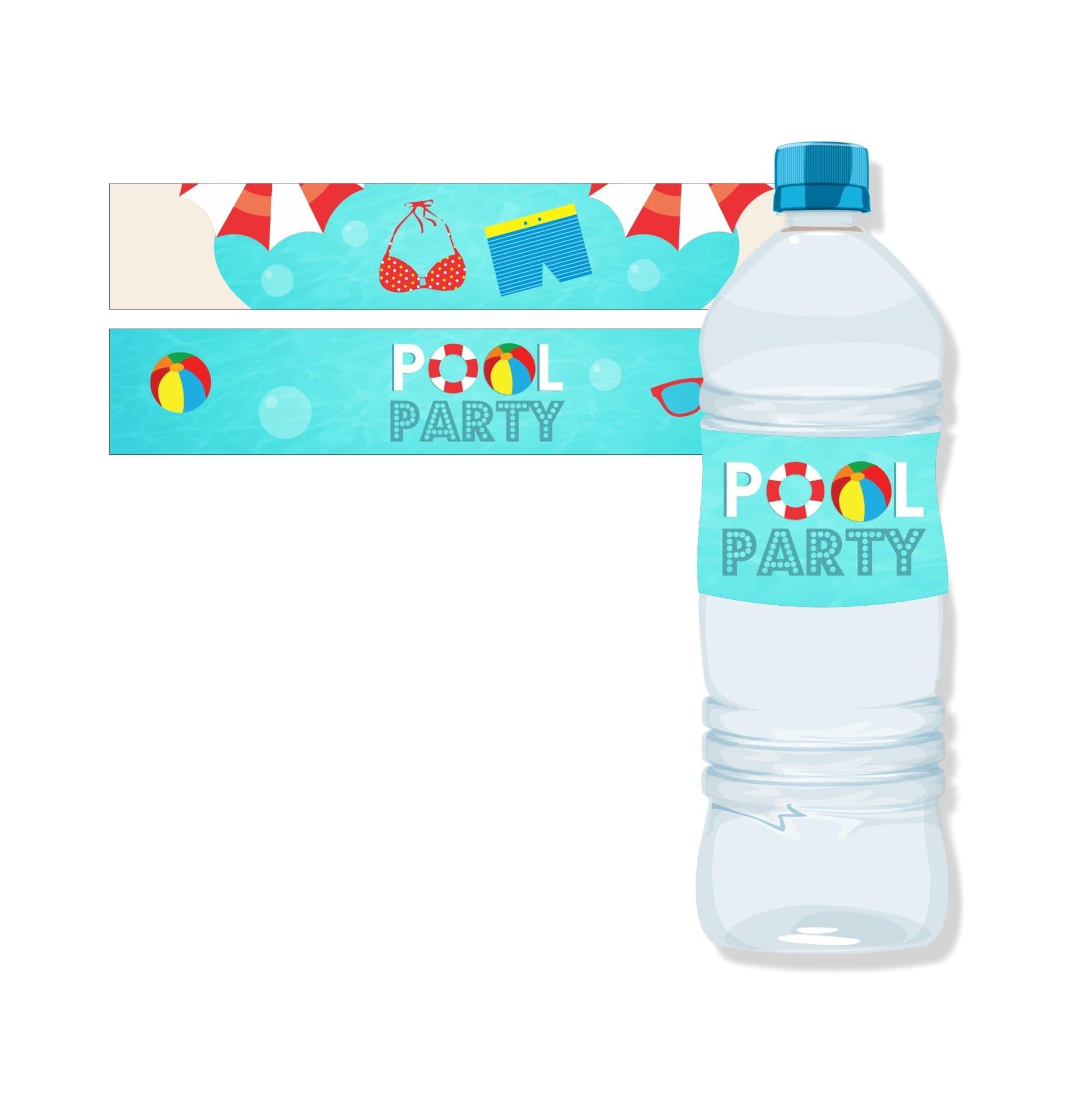 Pool Party Bottle Labels THEME PARTIES Pretty UR Party   