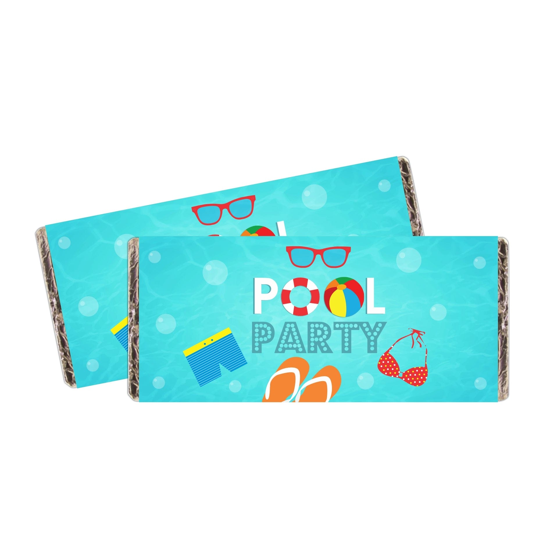 Splash Pool Party Theme Chocolate Wrappers THEME PARTIES Pretty UR Party   