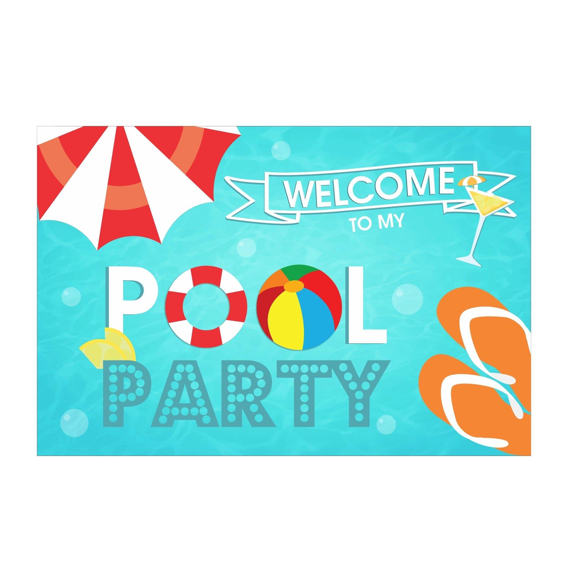 Splash Pool Party Theme Entrance Banner / Door Sign THEME PARTIES Pretty UR Party   