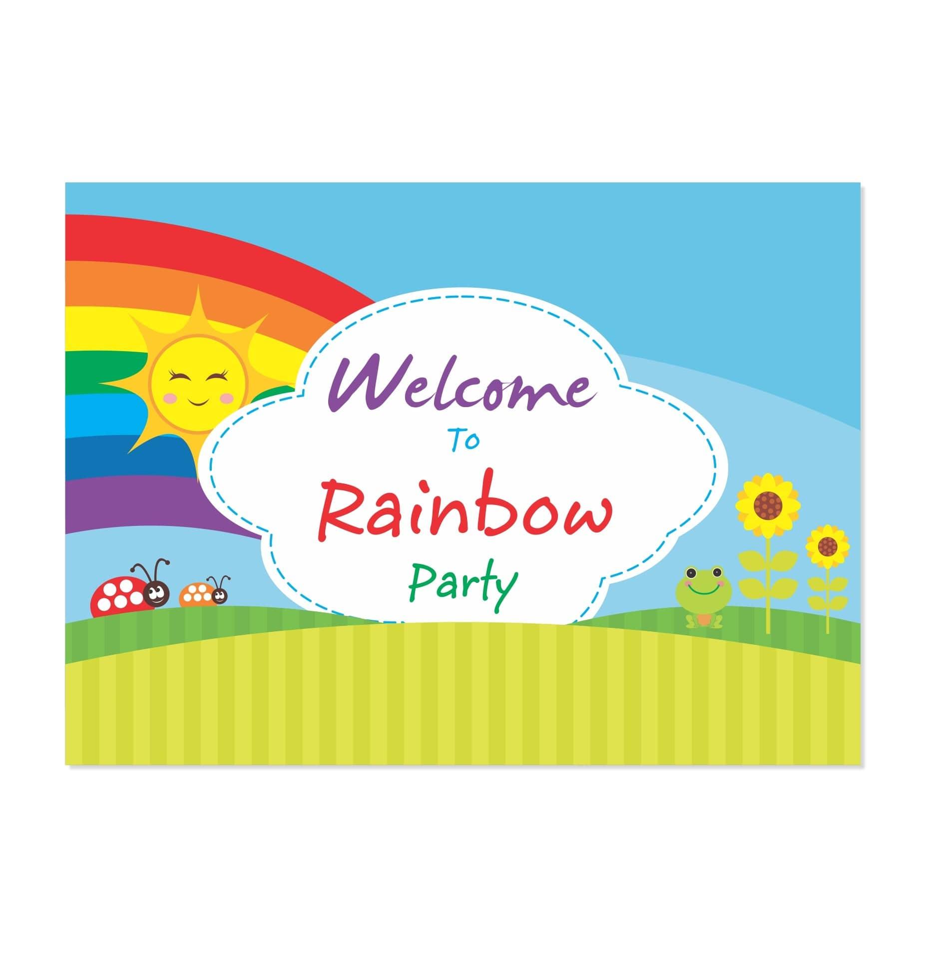 Rainbow Themed Entrance Banner / Door Sign THEME PARTIES Pretty UR Party   