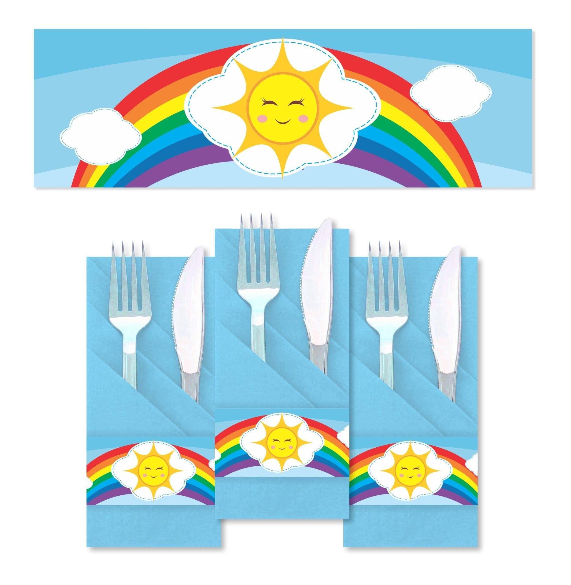 Rainbow Themed Napkin Rings THEME PARTIES Pretty UR Party   