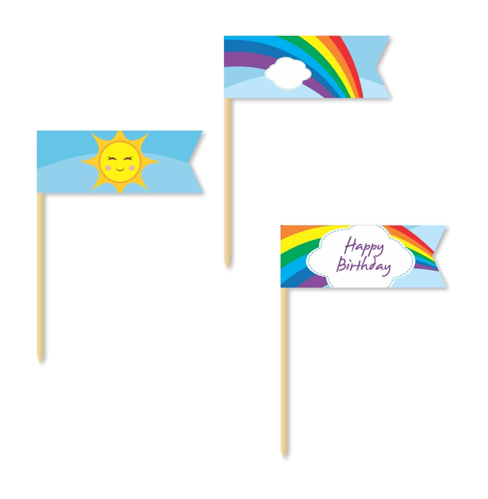 Rainbow Themed Picks THEME PARTIES Pretty UR Party   