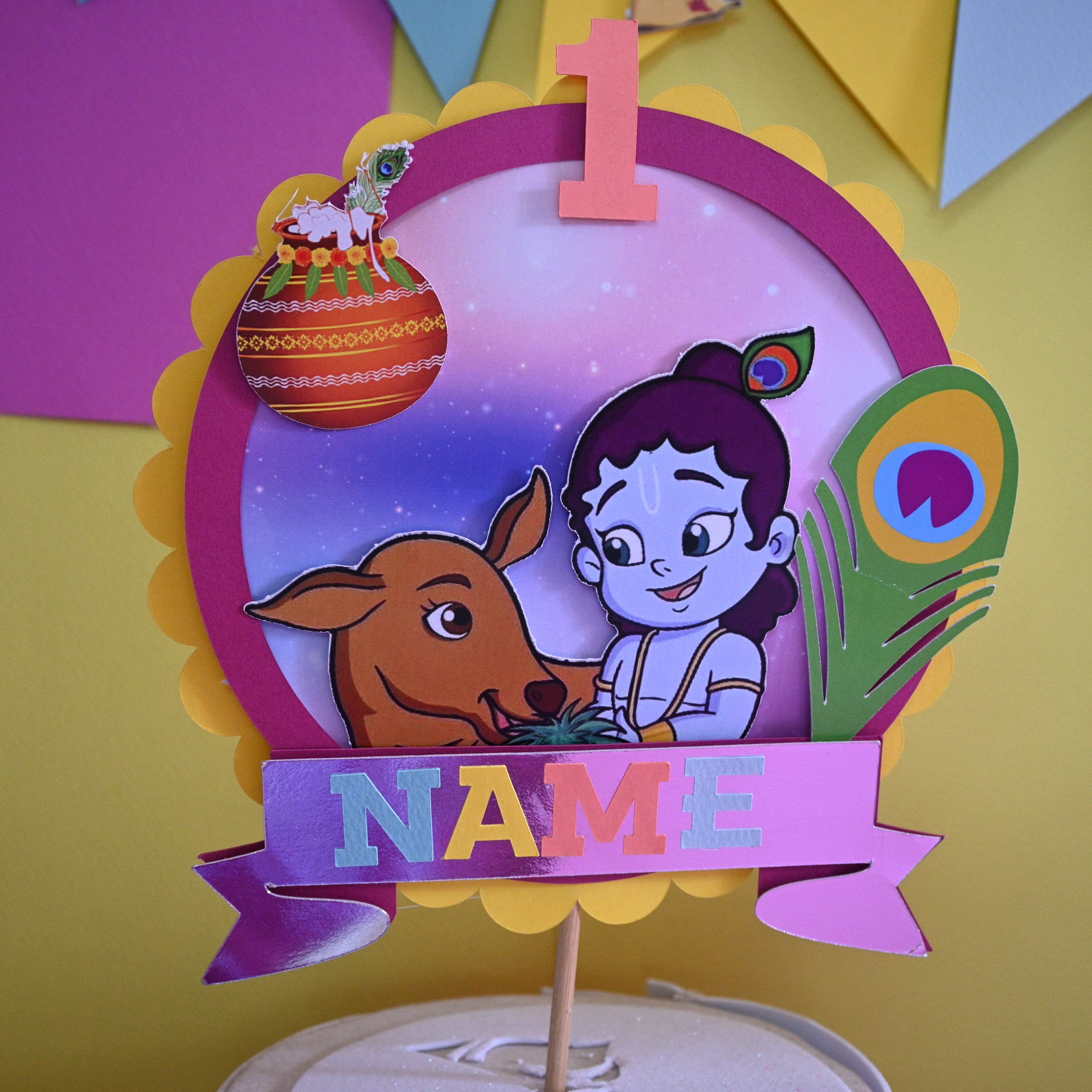 Handcrafted Krishna themed Birthday Party Pack