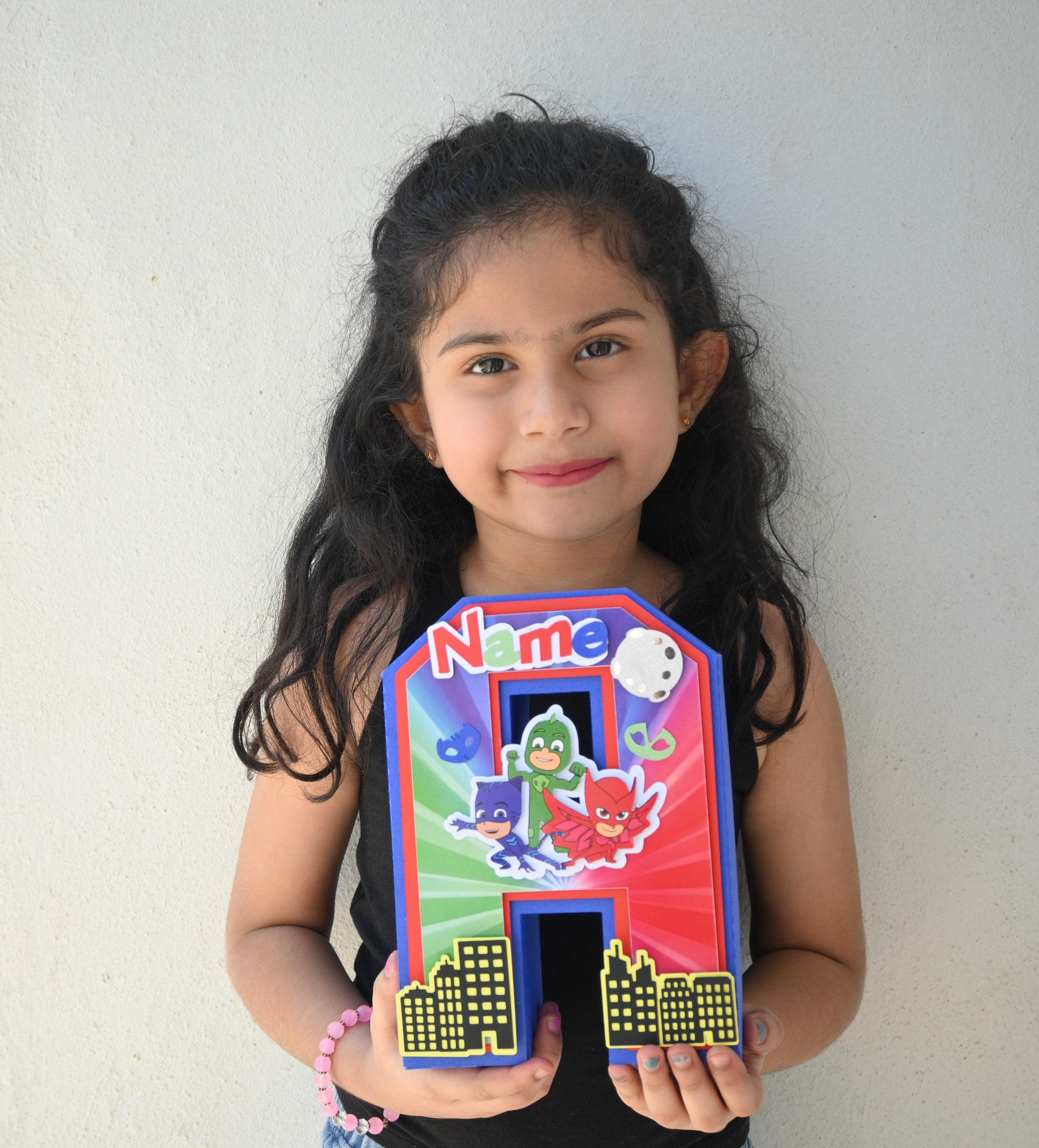 PJ Masks 3D Letter / Number HANDCRAFTED PRETTY UR PARTY   