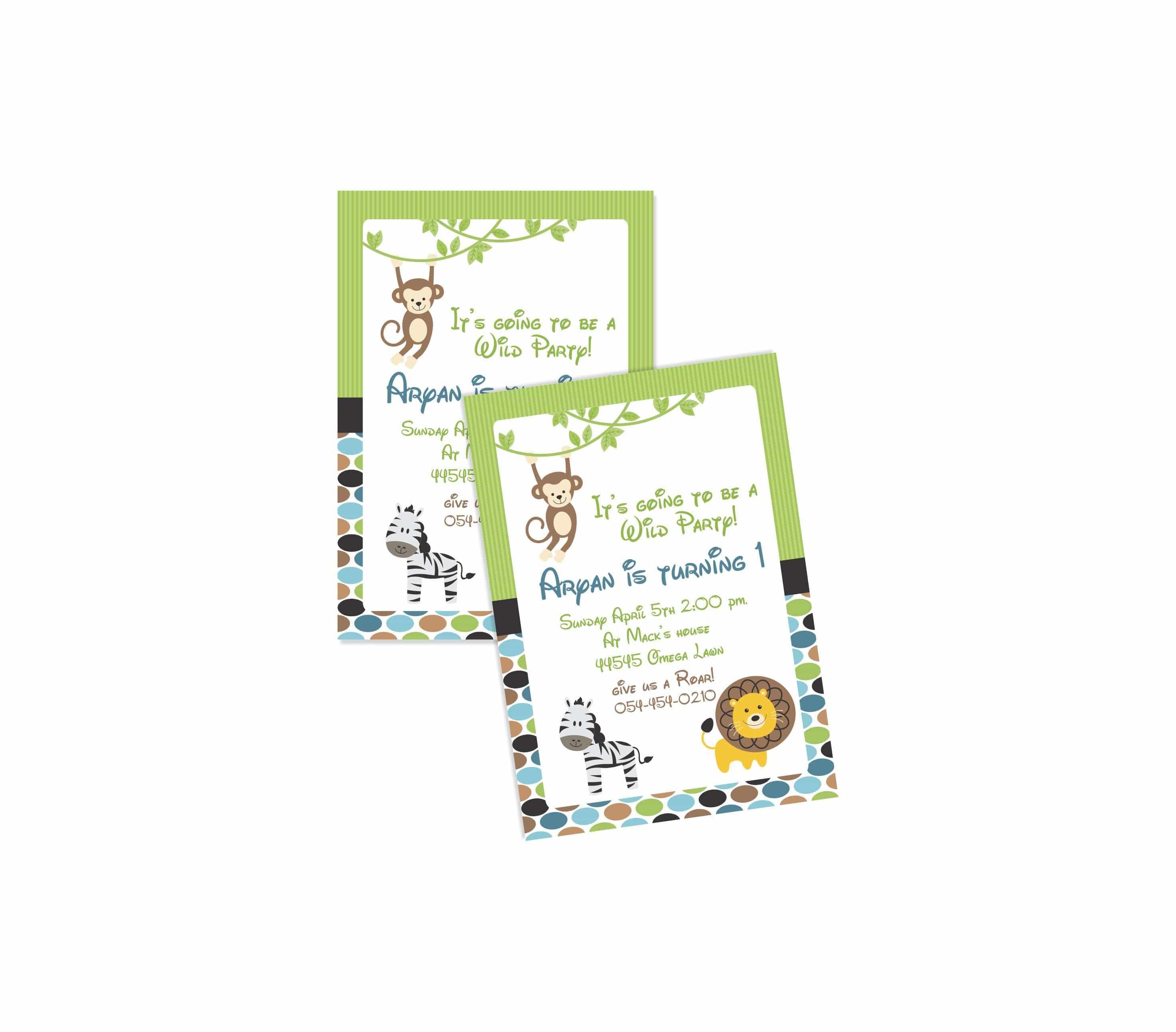 Safari Boy E-Invitations THEME PARTIES Pretty UR Party   