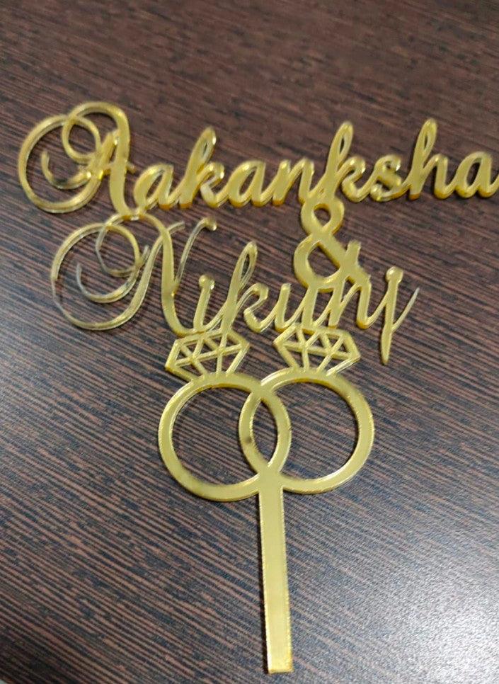 Couples Name Cake Topper Design 2 HANDCRAFTED Pretty UR Party   