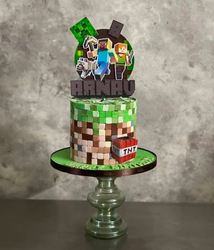 Minecraft cake para celebrar o aniversário do ANTÔNIO 😊. O sabor