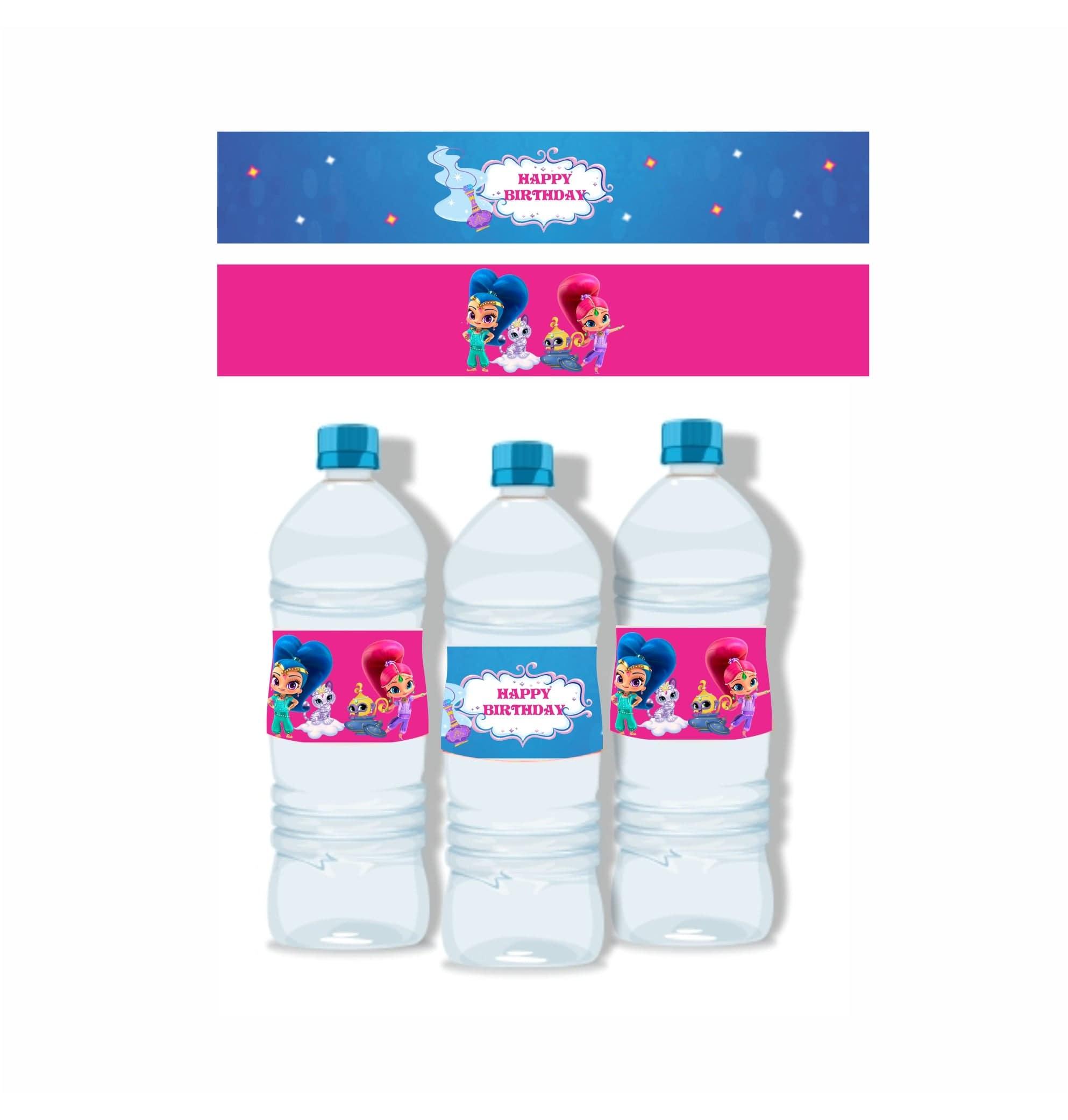 Shimmer and Shine Theme Water Bottle Labels THEME PARTIES Pretty UR Party   