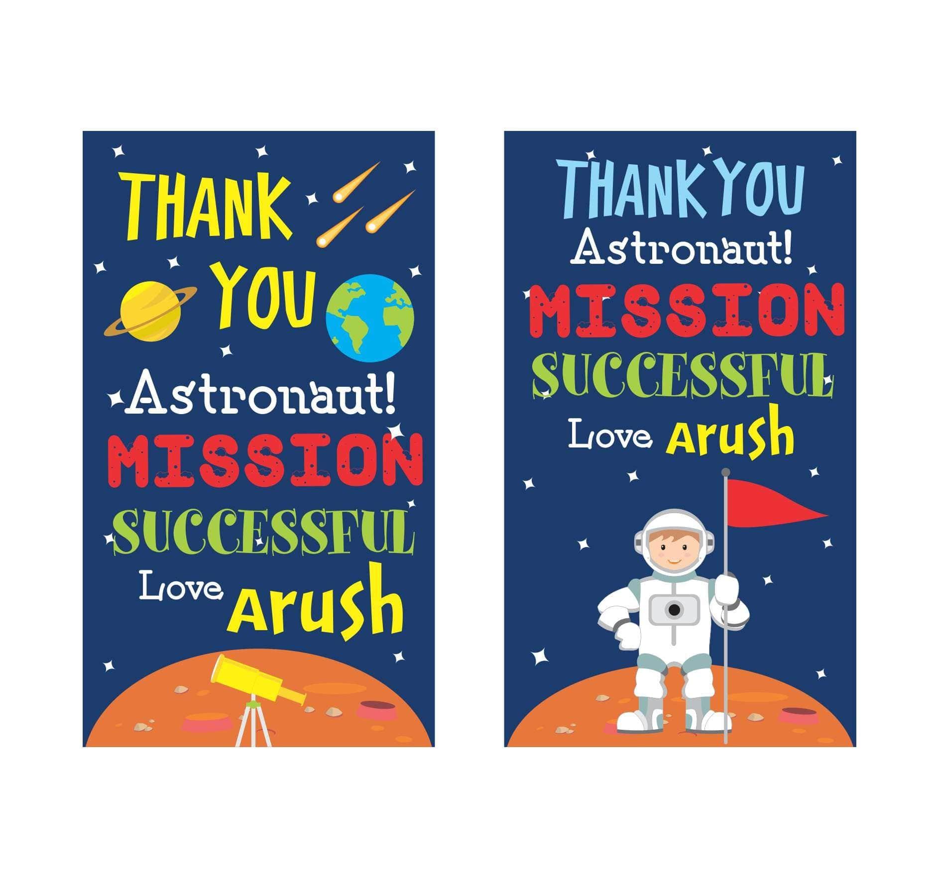 Space Theme Thank you Tags THEME PARTIES Pretty UR Party   