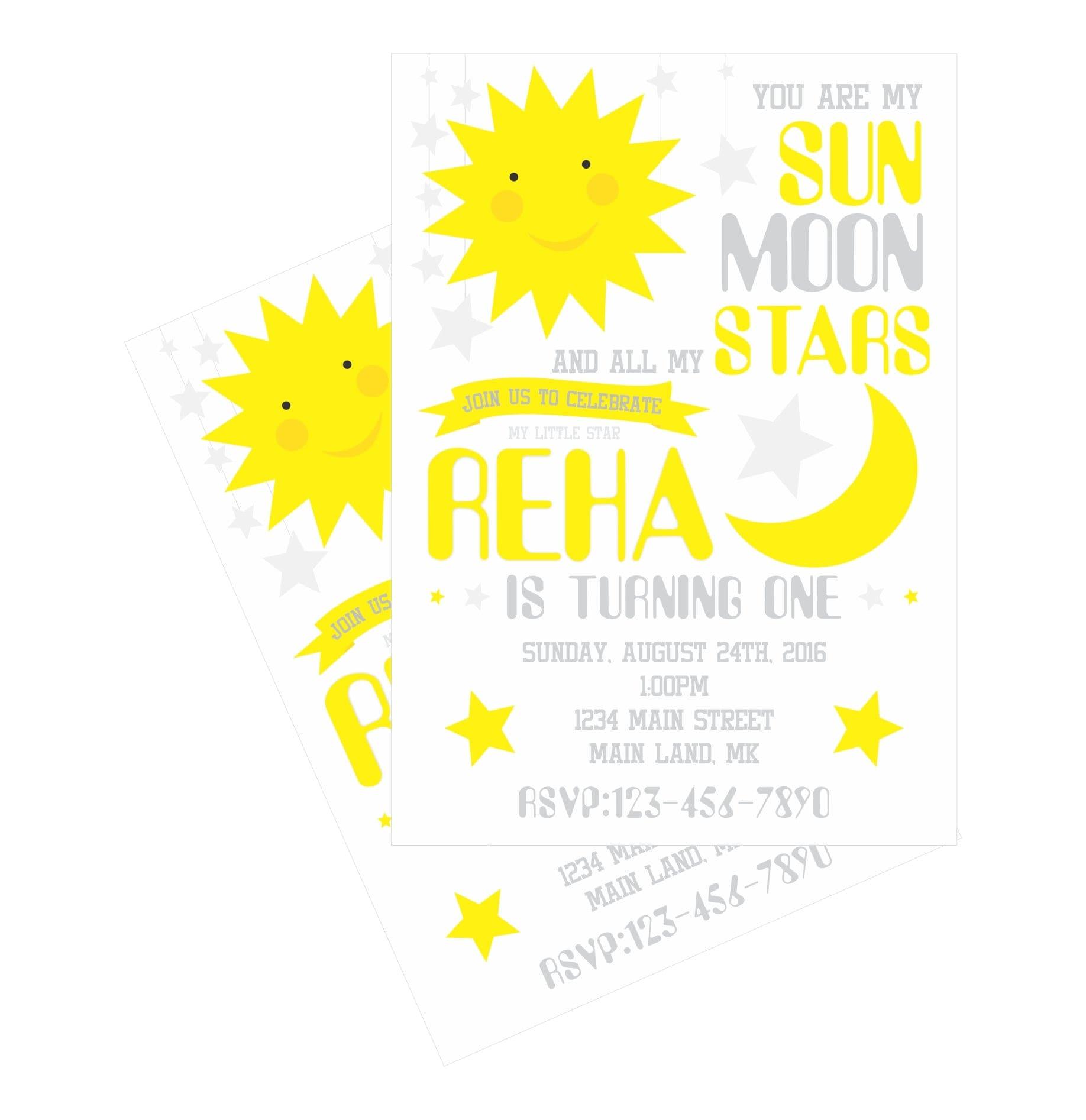 Sun and Moon Invitations ALL PARTY SUPPLIES Pretty UR Party   
