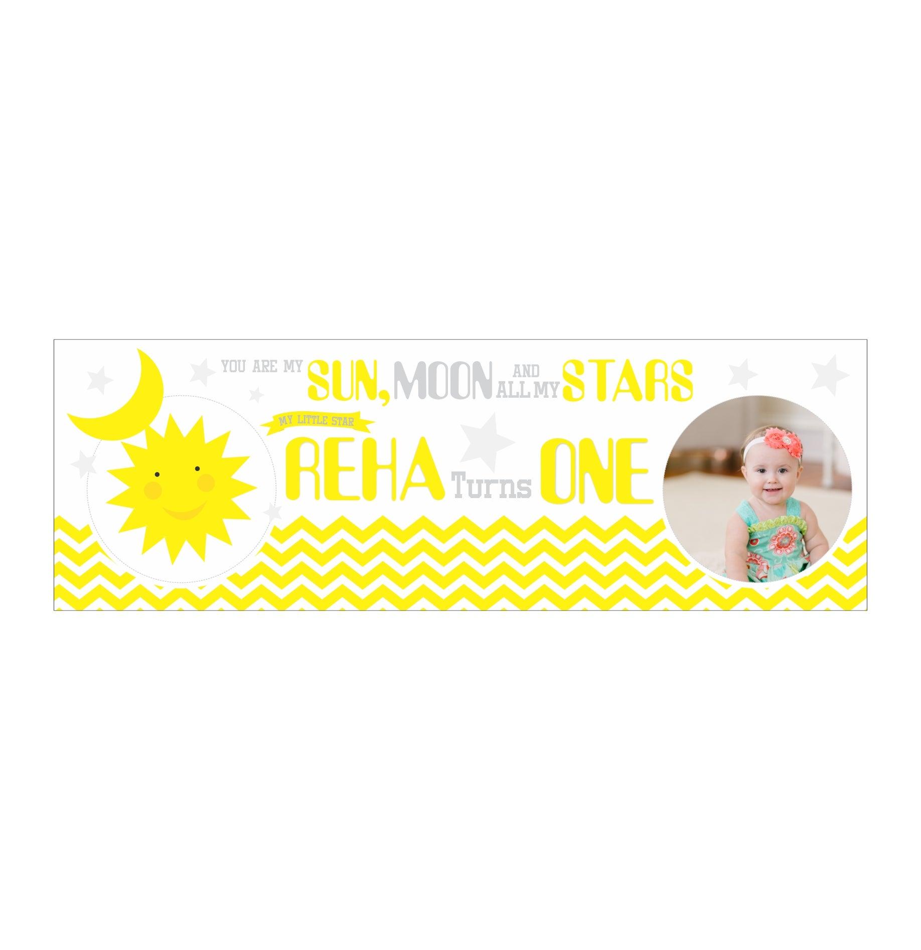 Personalized Sun and Moon Banner 30in ALL PARTY SUPPLIES Pretty UR Party   