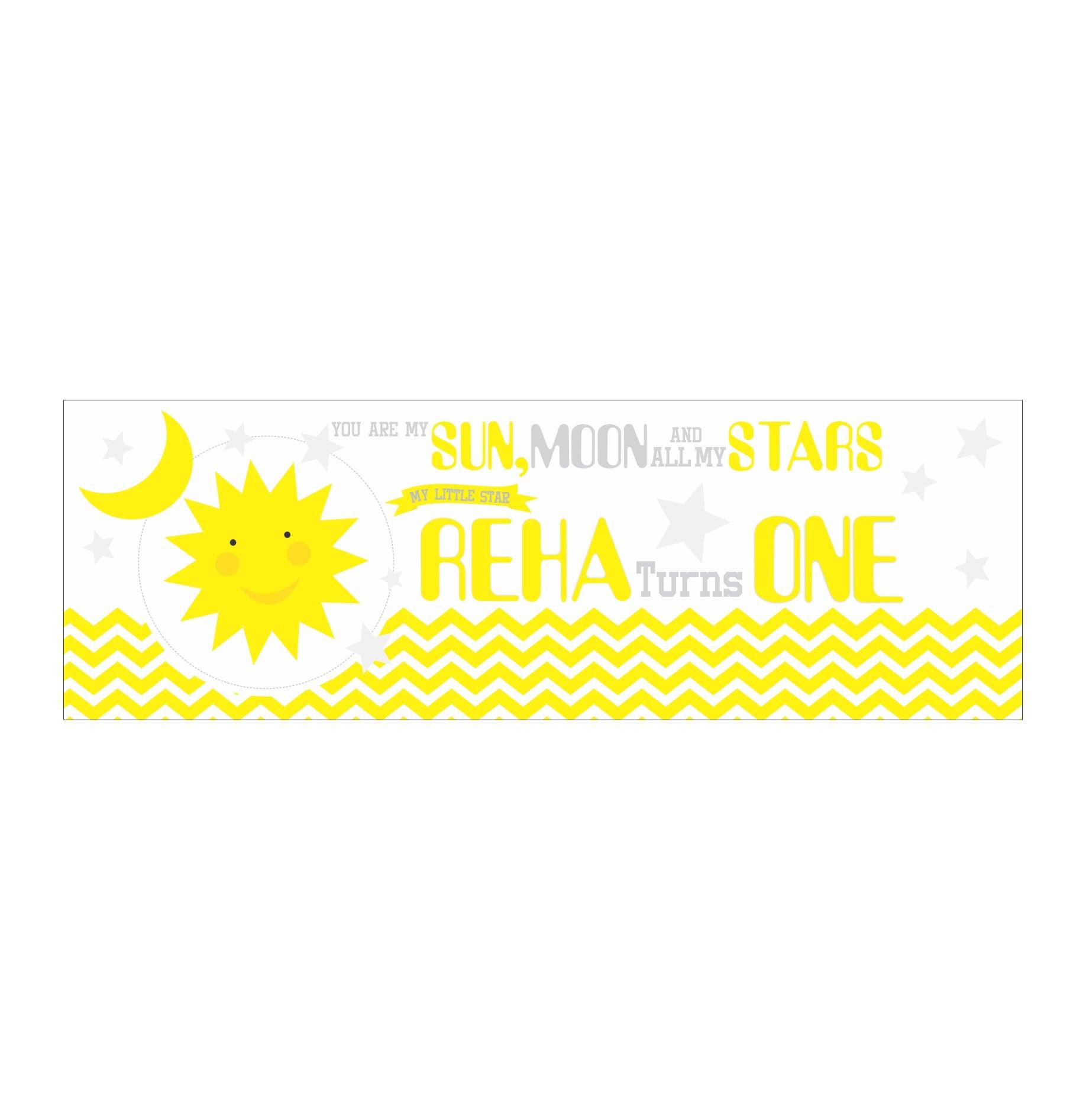 Personalized Sun and Moon Banner 30in ALL PARTY SUPPLIES Pretty UR Party   