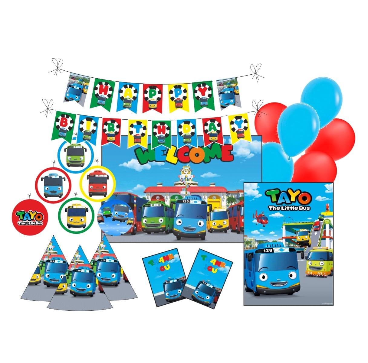 Tayo the little Bus theme Party Decorations Kit - 80 Pieces combo pack PACKAGES Pretty UR Party   