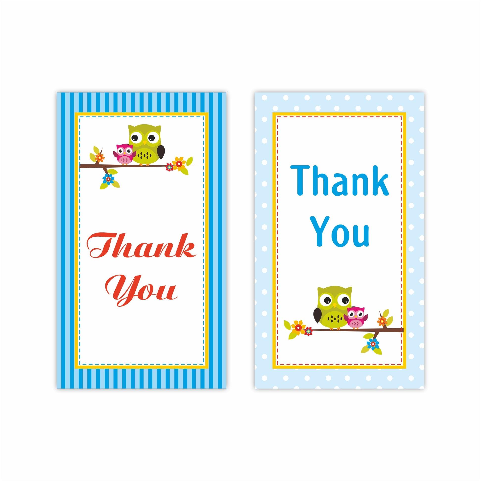 Owl Thank you Tags THEME PARTIES Pretty UR Party   