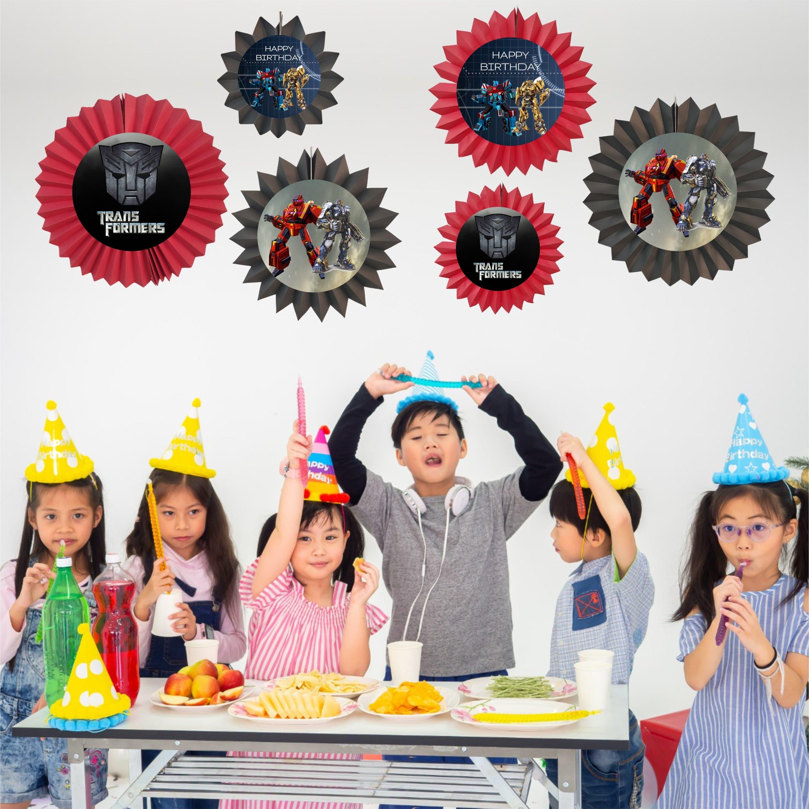 Transformers Paper Fans - Set of 6 DECORATIONS Pretty UR Party   