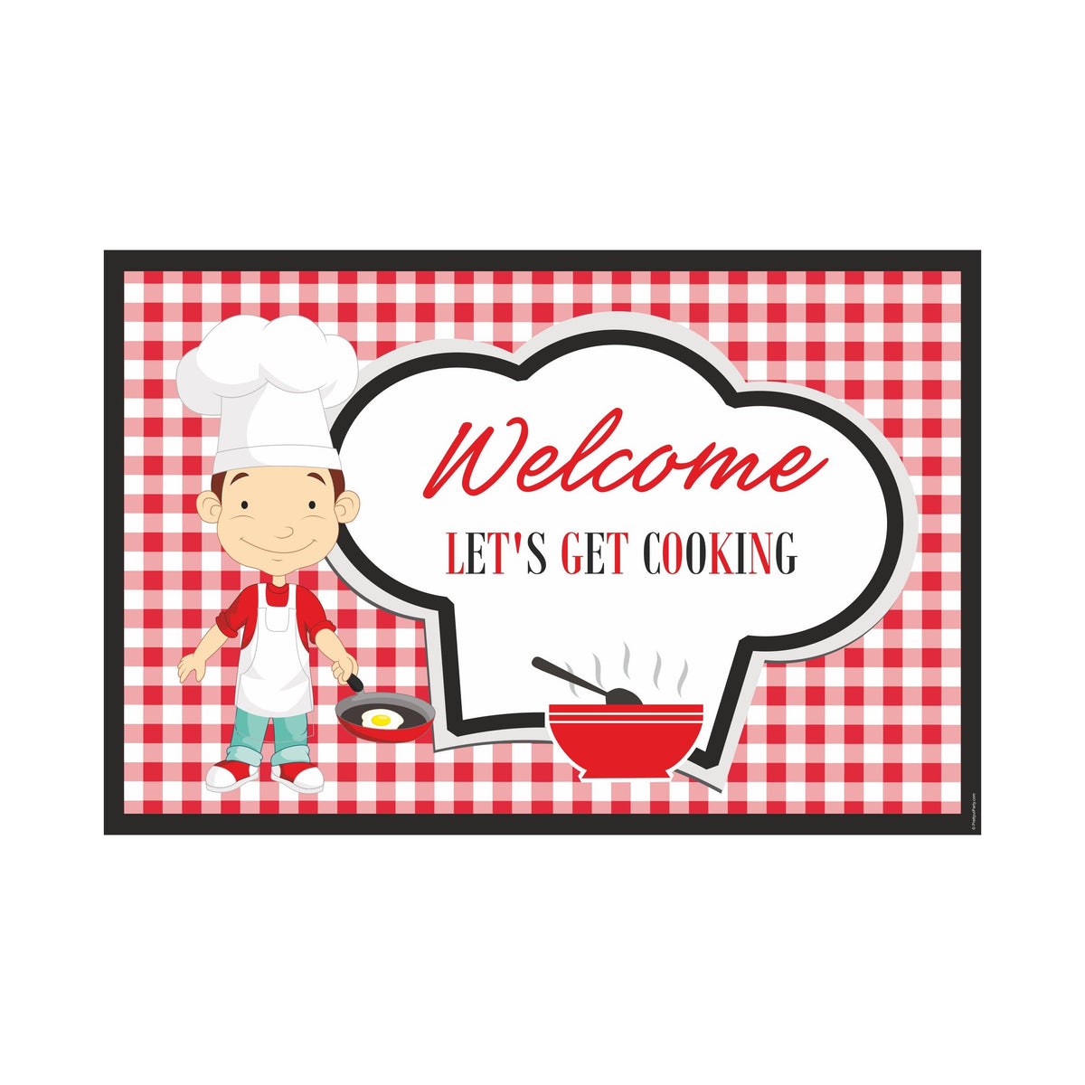 Little Chef Red Theme Welcome Sign | Party Entrance Board /Poster ...