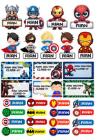 Superhero Sticker Labels - Pack of 31 BACK TO SCHOOL PRETTY UR PARTY