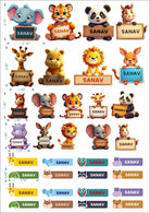 Animals theme Sticker Labels - Pack of 31 BACK TO SCHOOL PRETTY UR PARTY