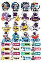 Space theme Sticker Labels - Pack of 31 BACK TO SCHOOL PRETTY UR PARTY