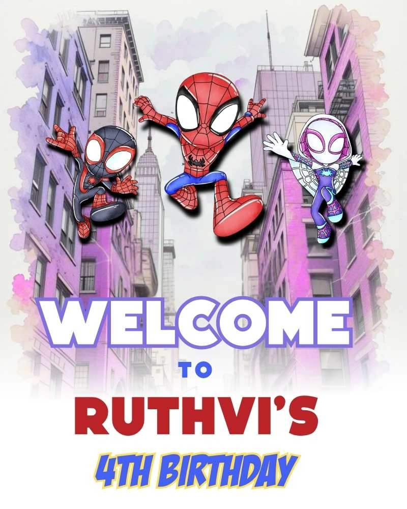 Spidey & Friends theme Welcome Poster / Board