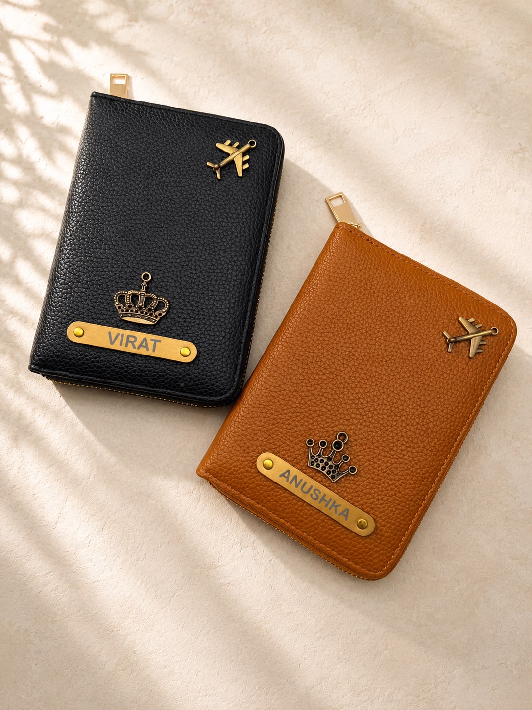 Personalised Passport Cover + Bhai Bhabhi Rakhi & Bracelet Combo