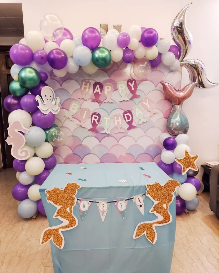 Aqua Mermaid Party Theme Decorations