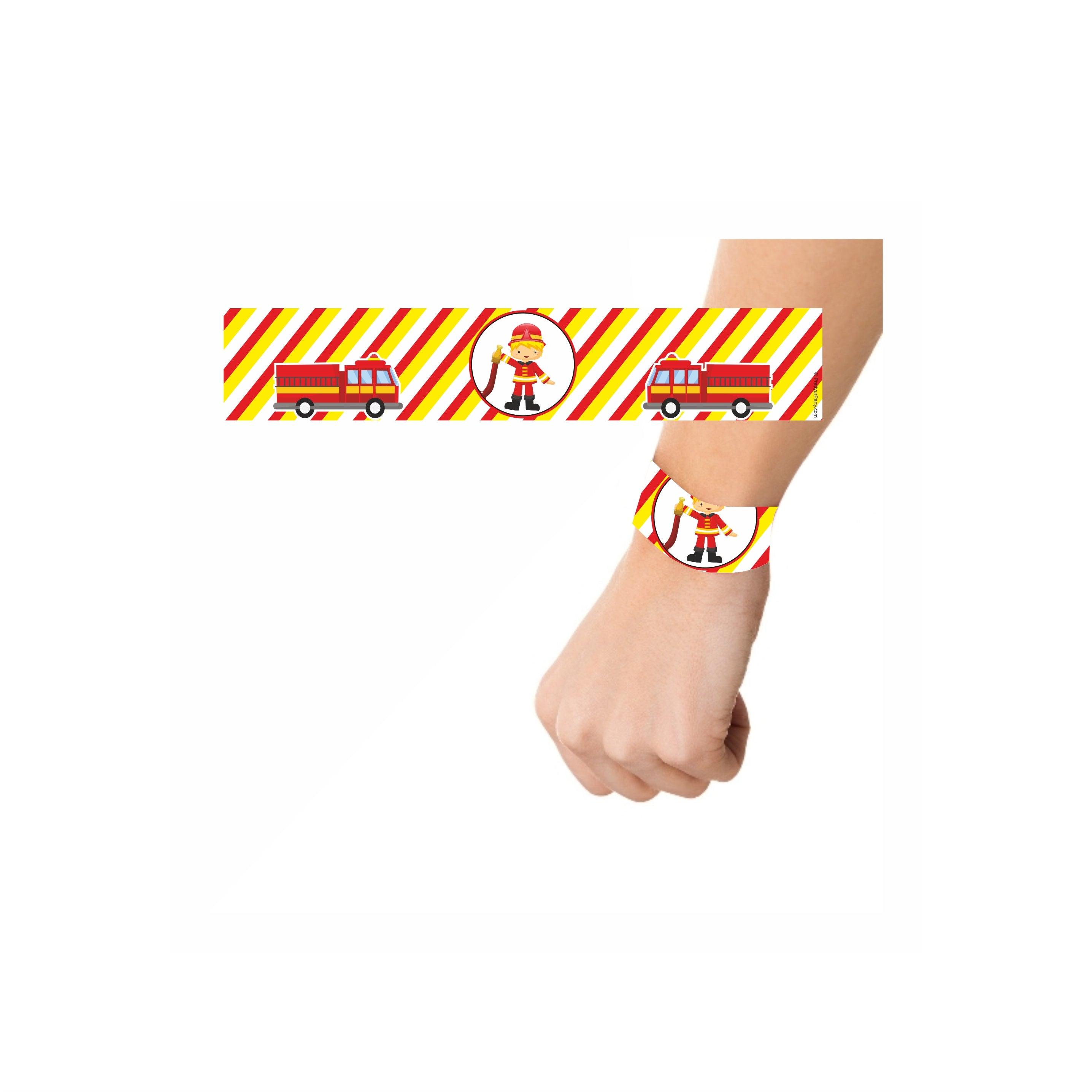 Fire Truck Wrist Bands - Pack of 10 THEME PARTIES Pretty UR Party   