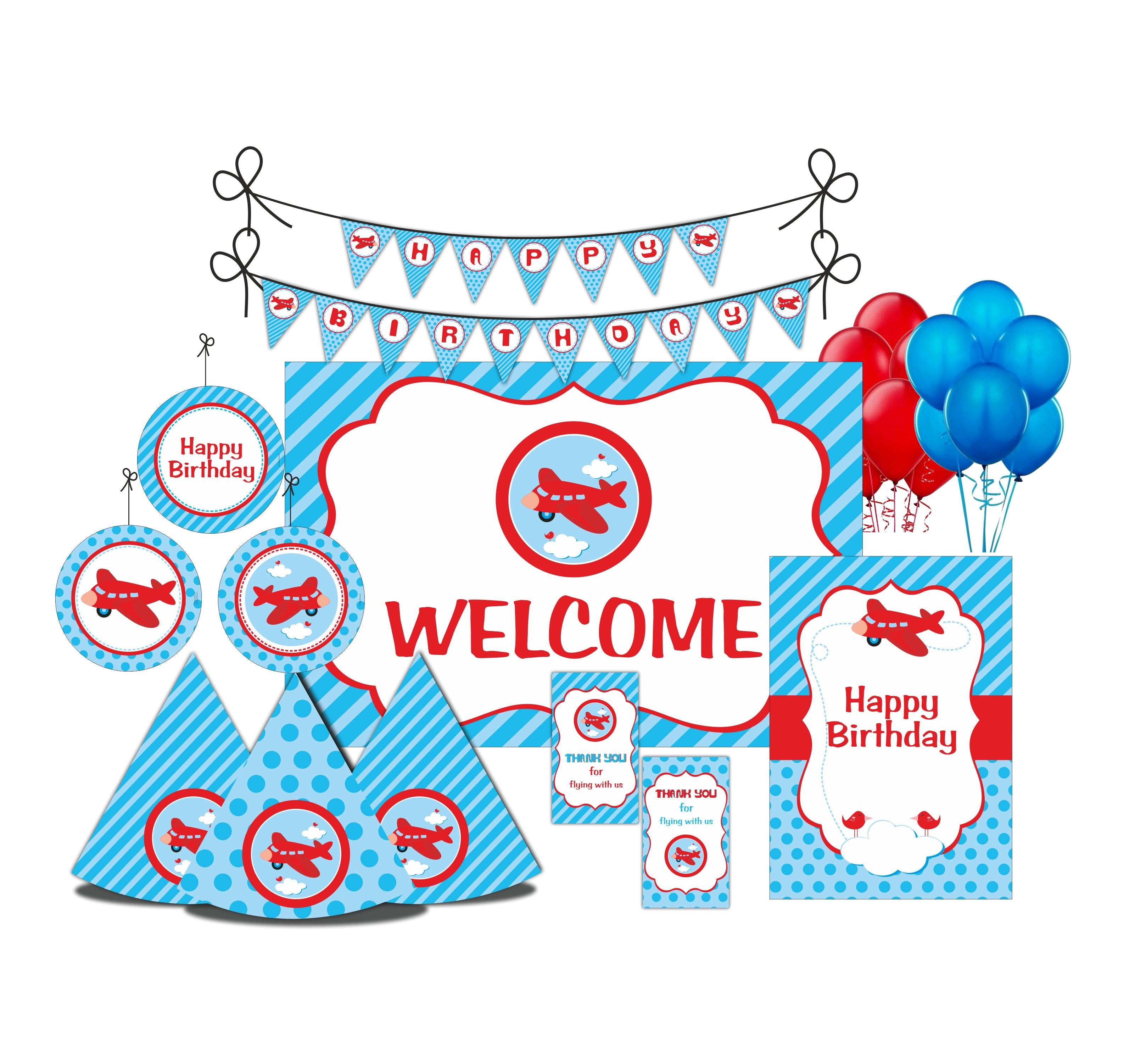 Airlines Party Decorations Kit 80 pcs Combo Pack THEME PARTIES Pretty UR Party   
