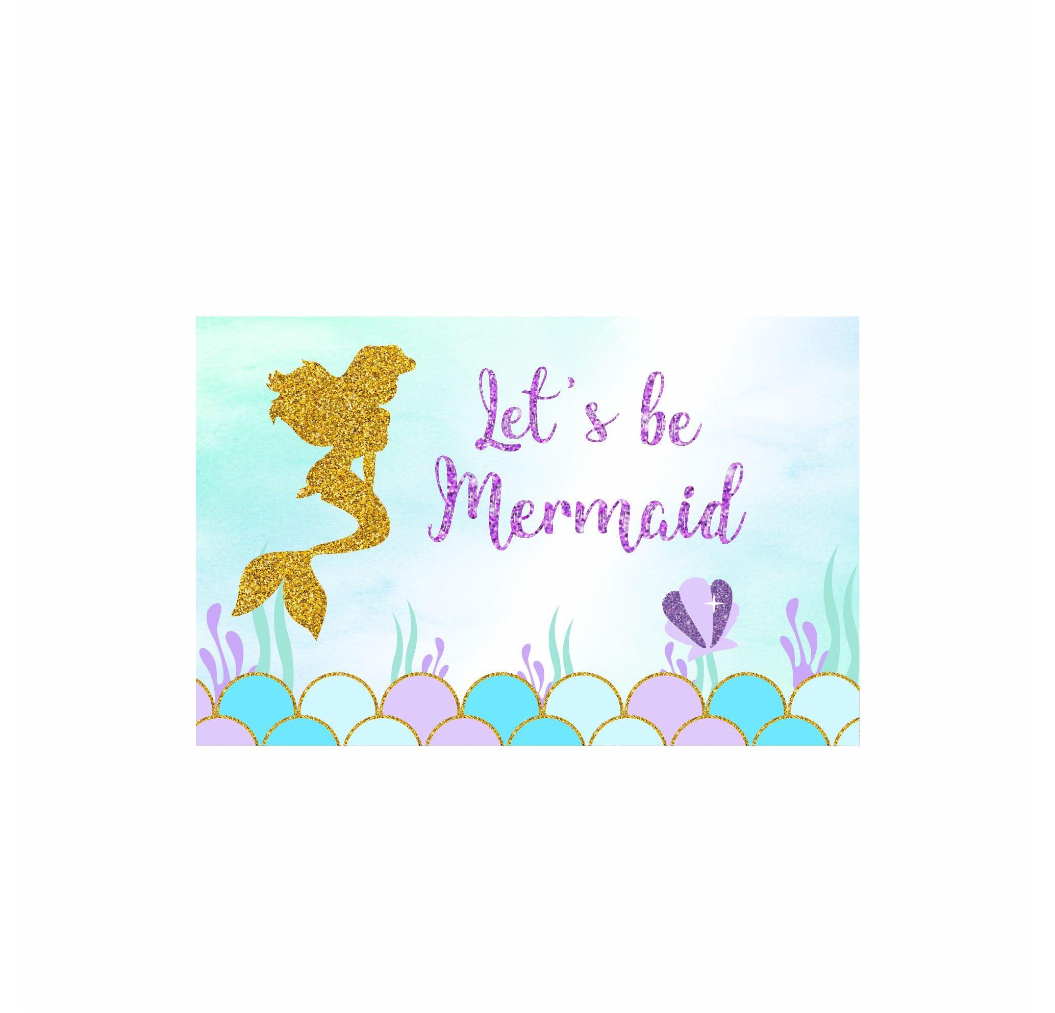 Aqua Mermaid Theme Backdrop PERSONALISED Pretty UR Party   