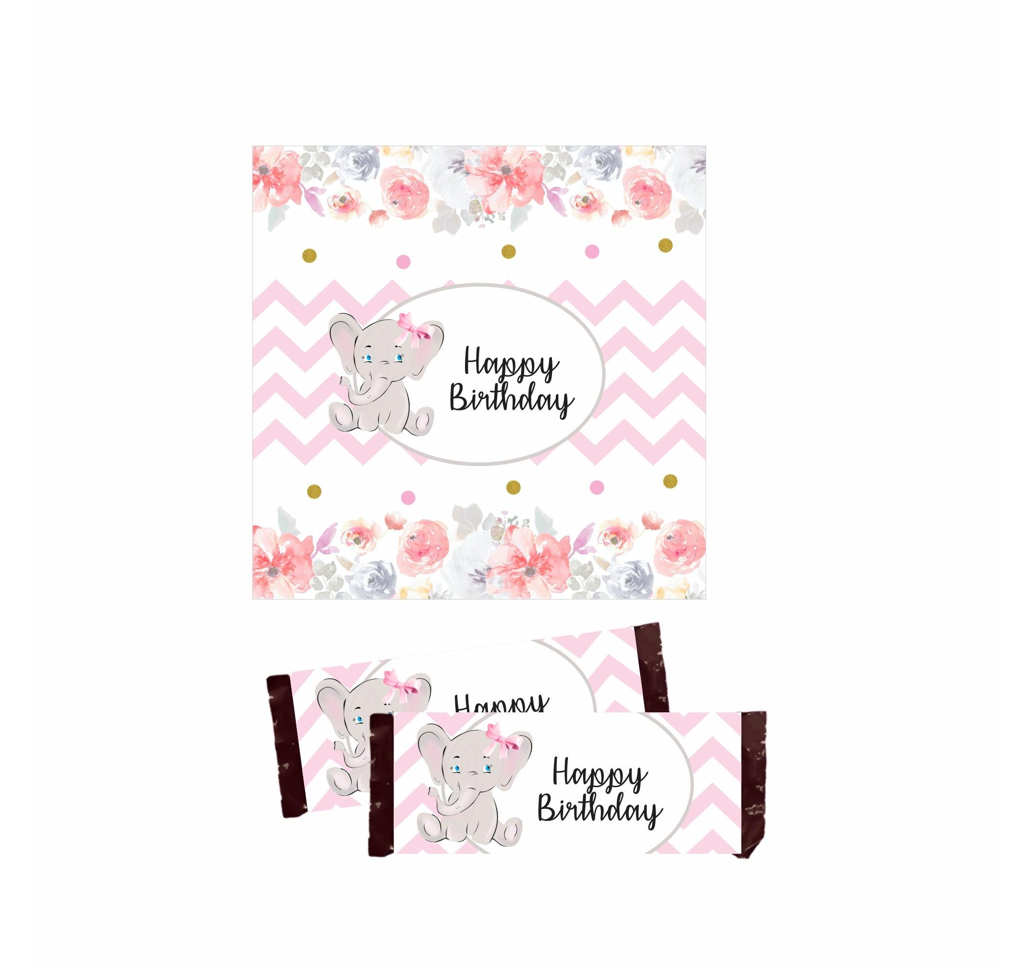 Baby Elephant Theme Chocolate Wrappers THEME PARTIES Pretty UR Party   