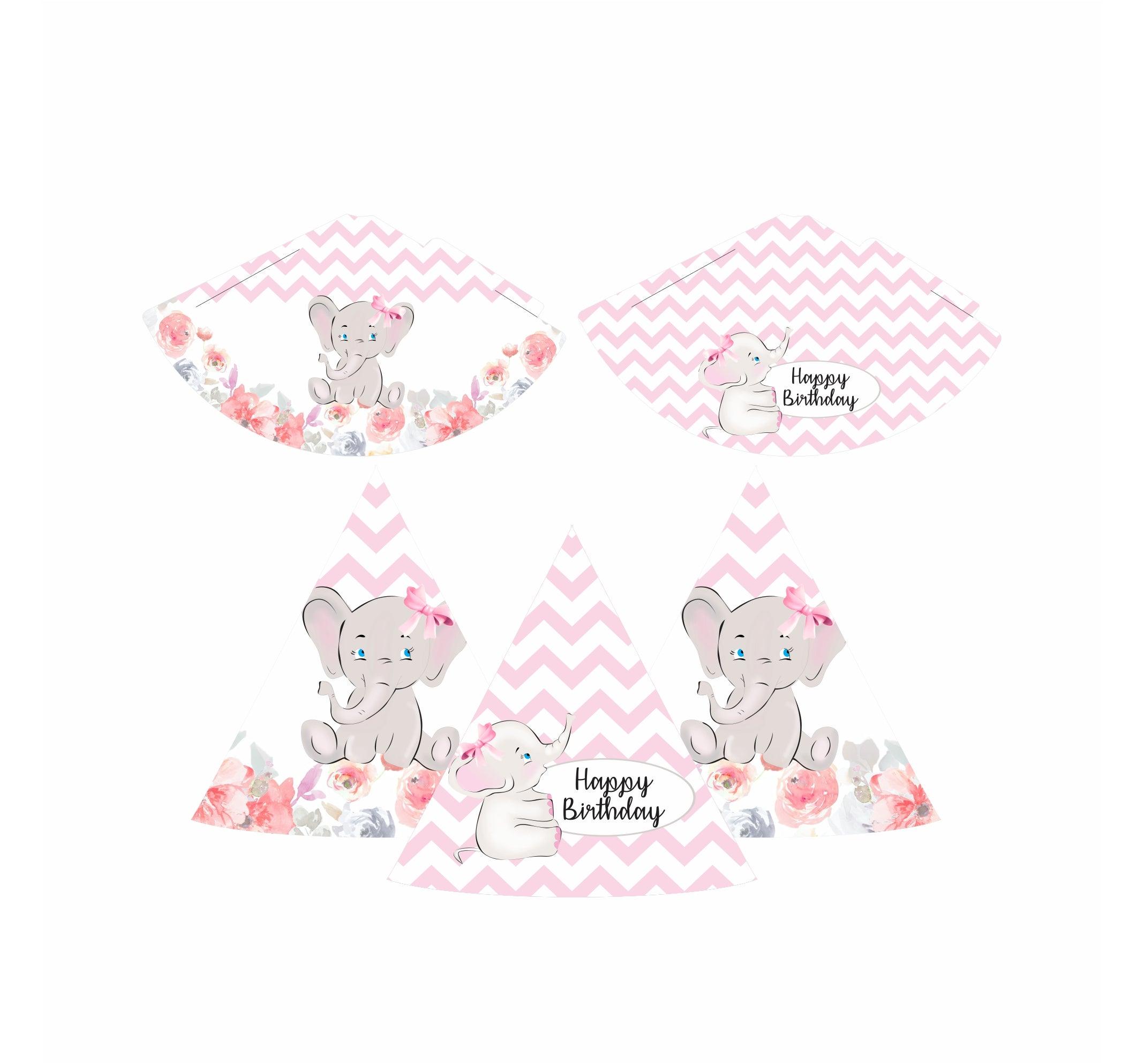 Baby Elephant Theme Hats - Pack of 10 THEME PARTIES Pretty UR Party   