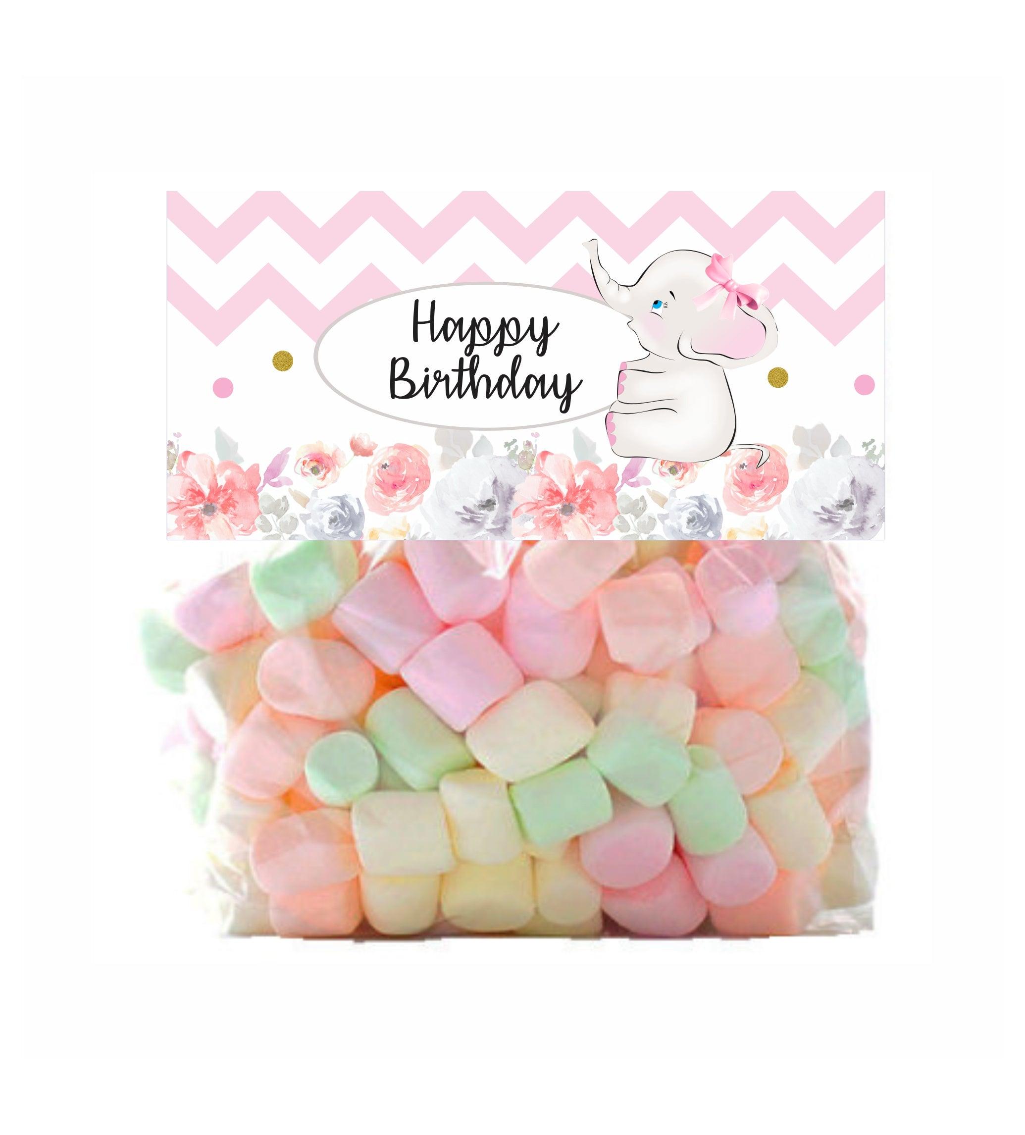Baby Elephant Theme Treat Bag Toppers THEME PARTIES Pretty UR Party   