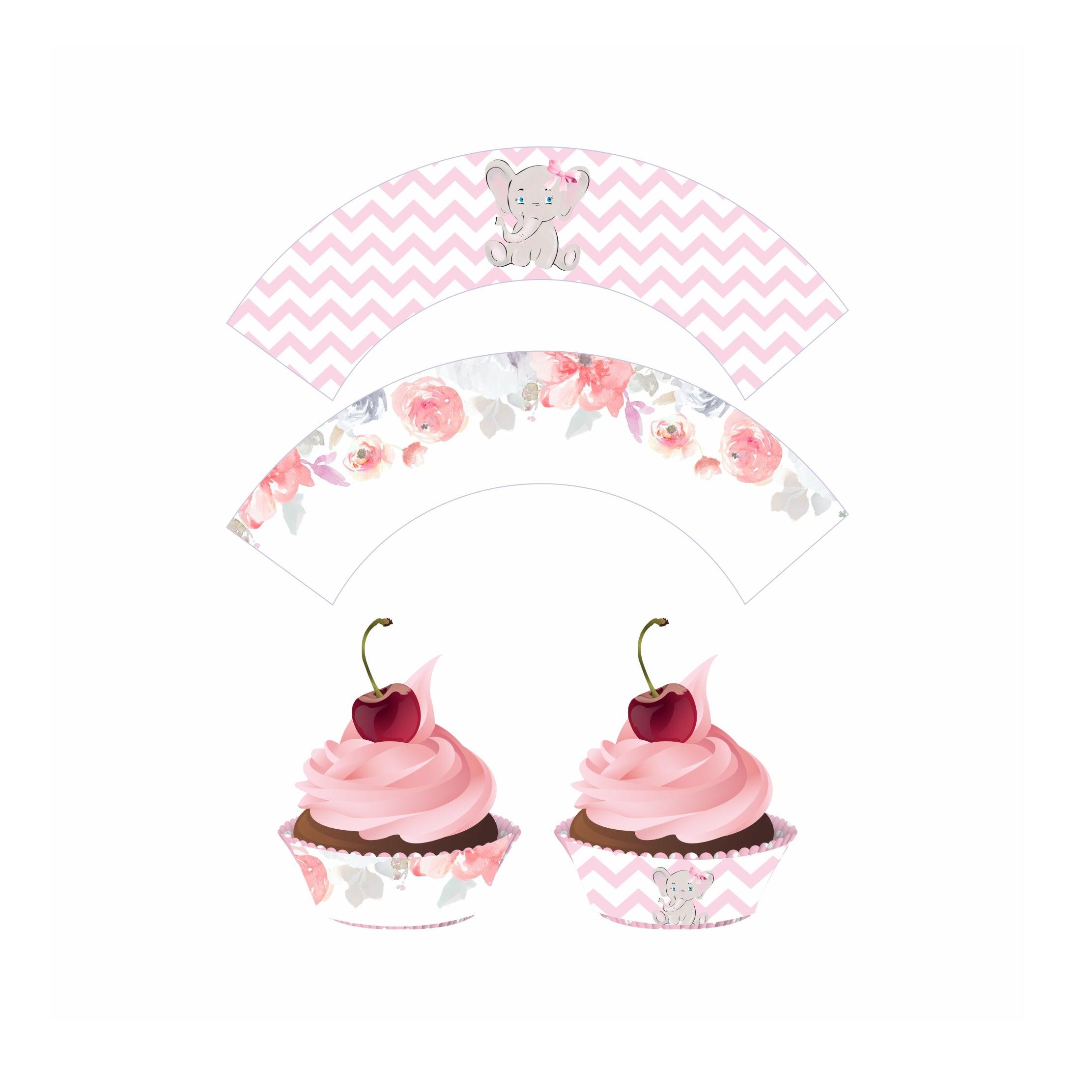 Baby Elephant Theme Cupcake Wrappers THEME PARTIES Pretty UR Party   