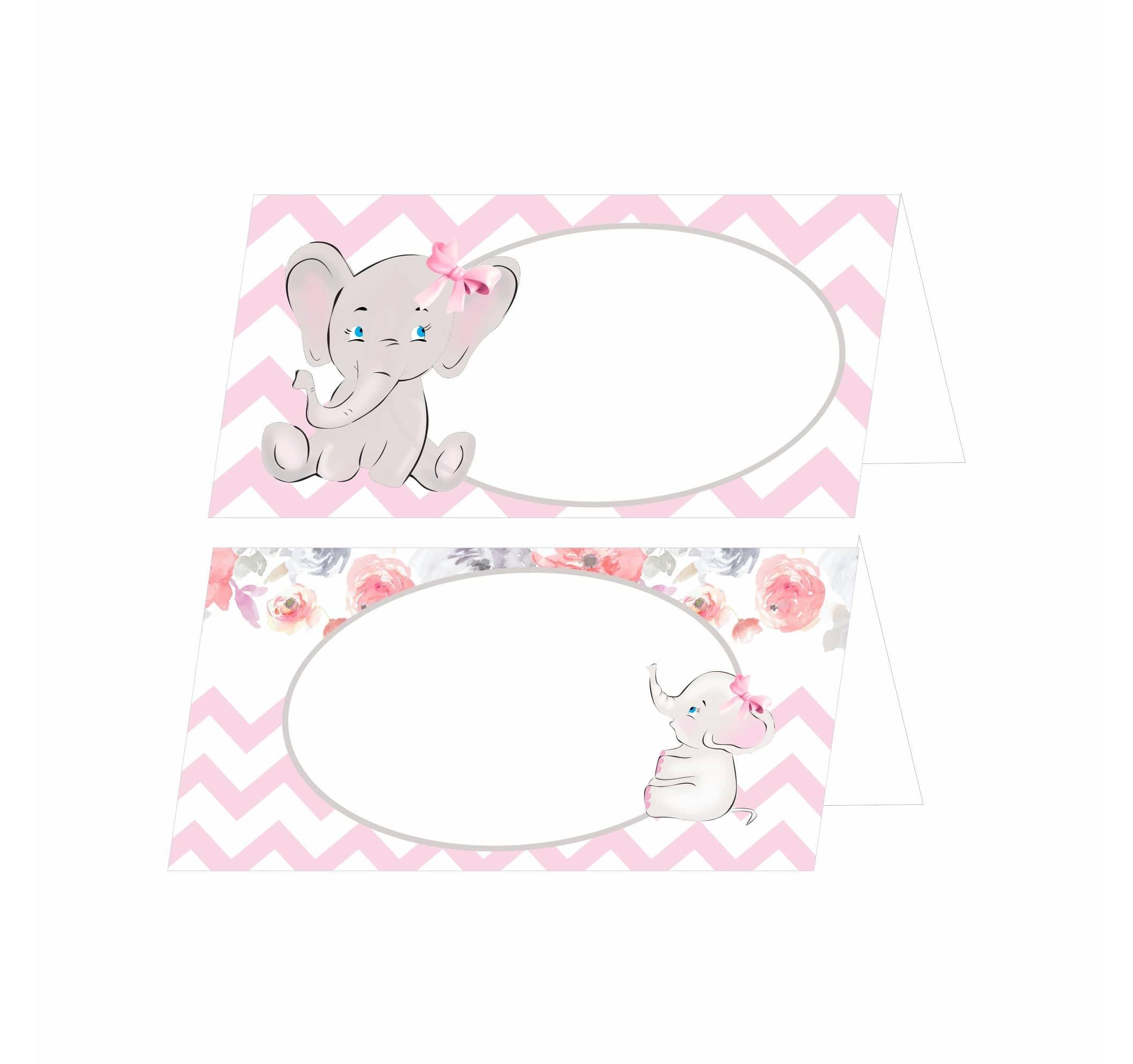 Baby Elephant Theme Food Labels / Buffet Table Cards THEME PARTIES Pretty UR Party   