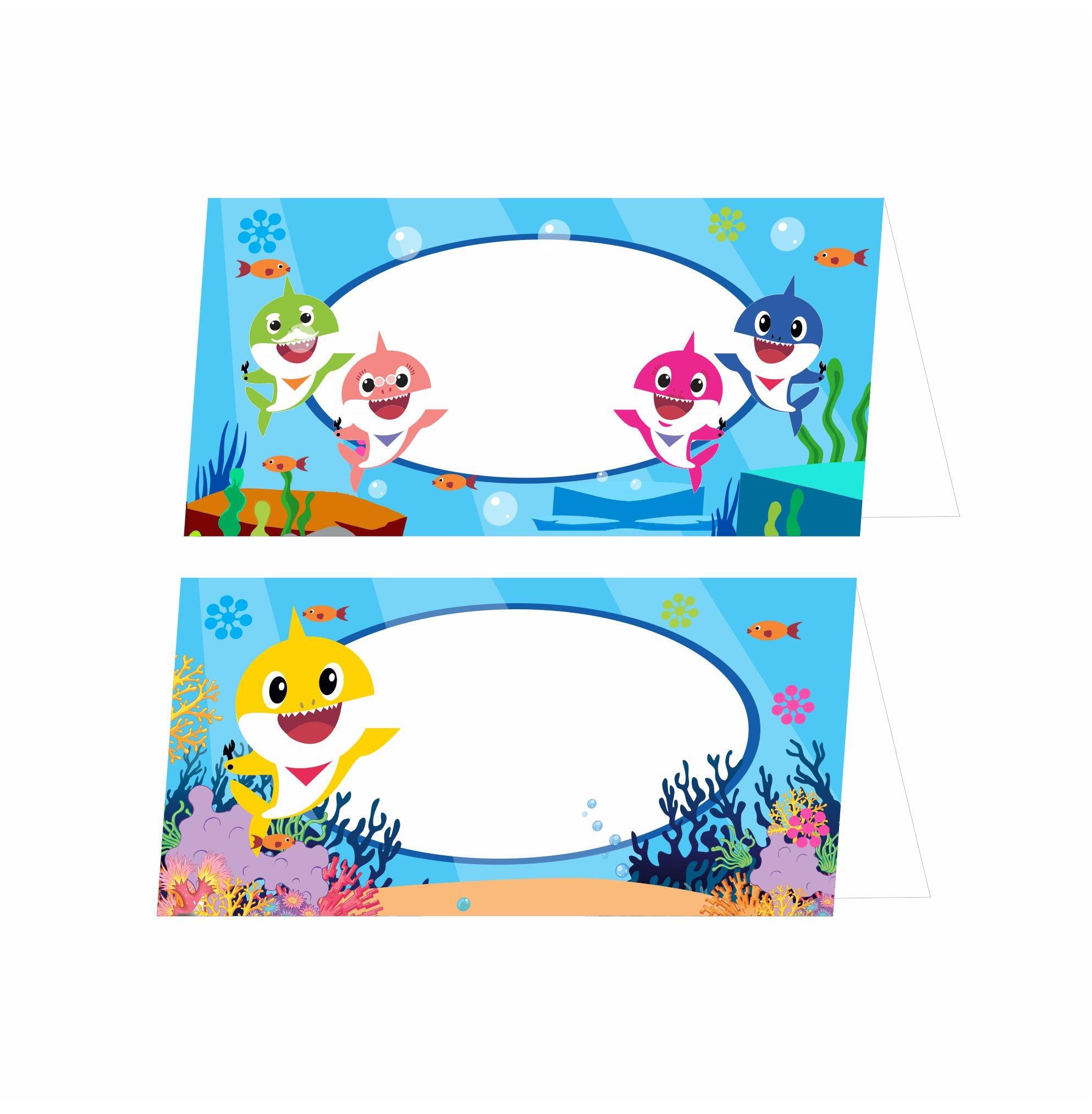 Baby Shark Theme Food Labels / Buffet Table Cards THEME PARTIES Pretty UR Party   