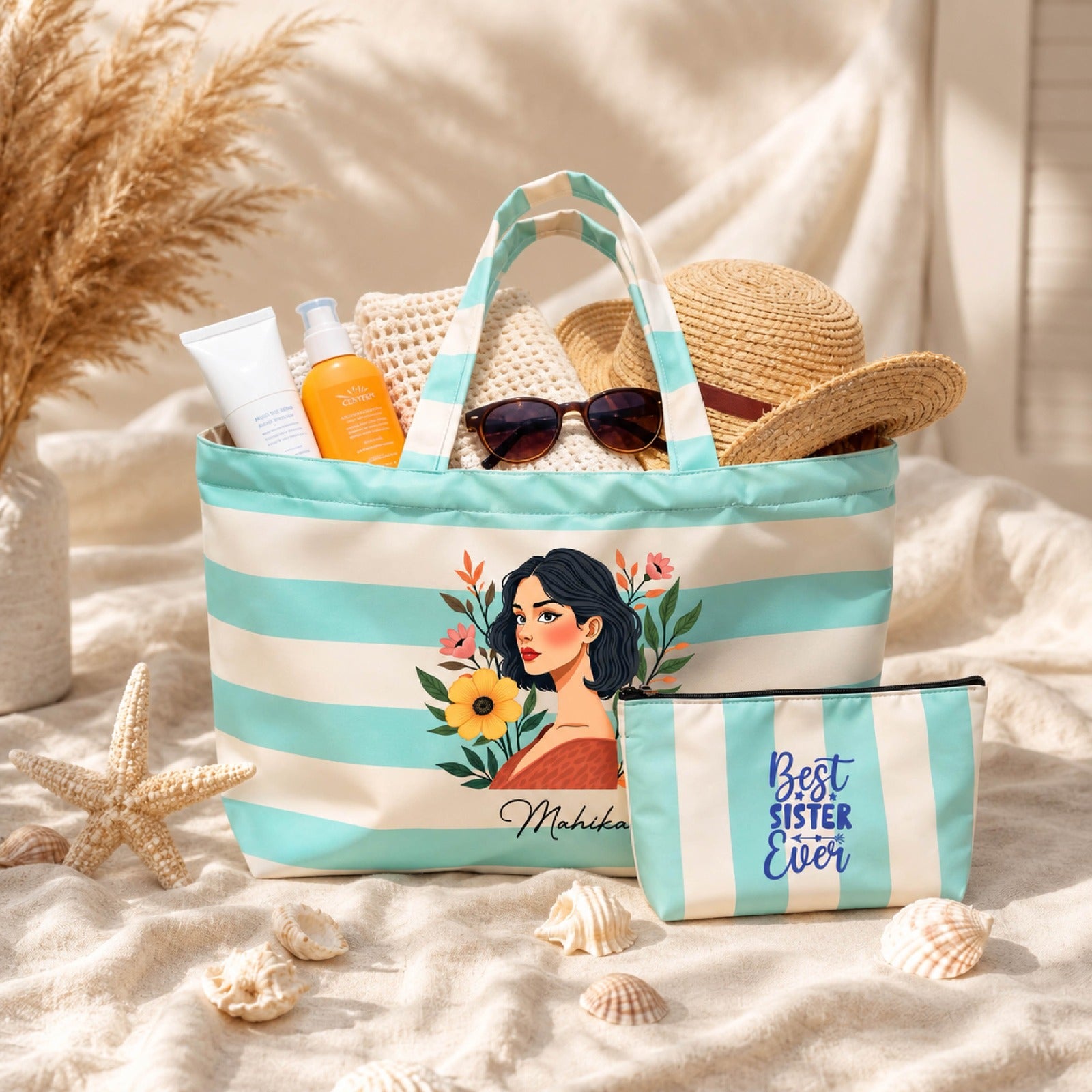 Beach Tote Bag Combo For Sister