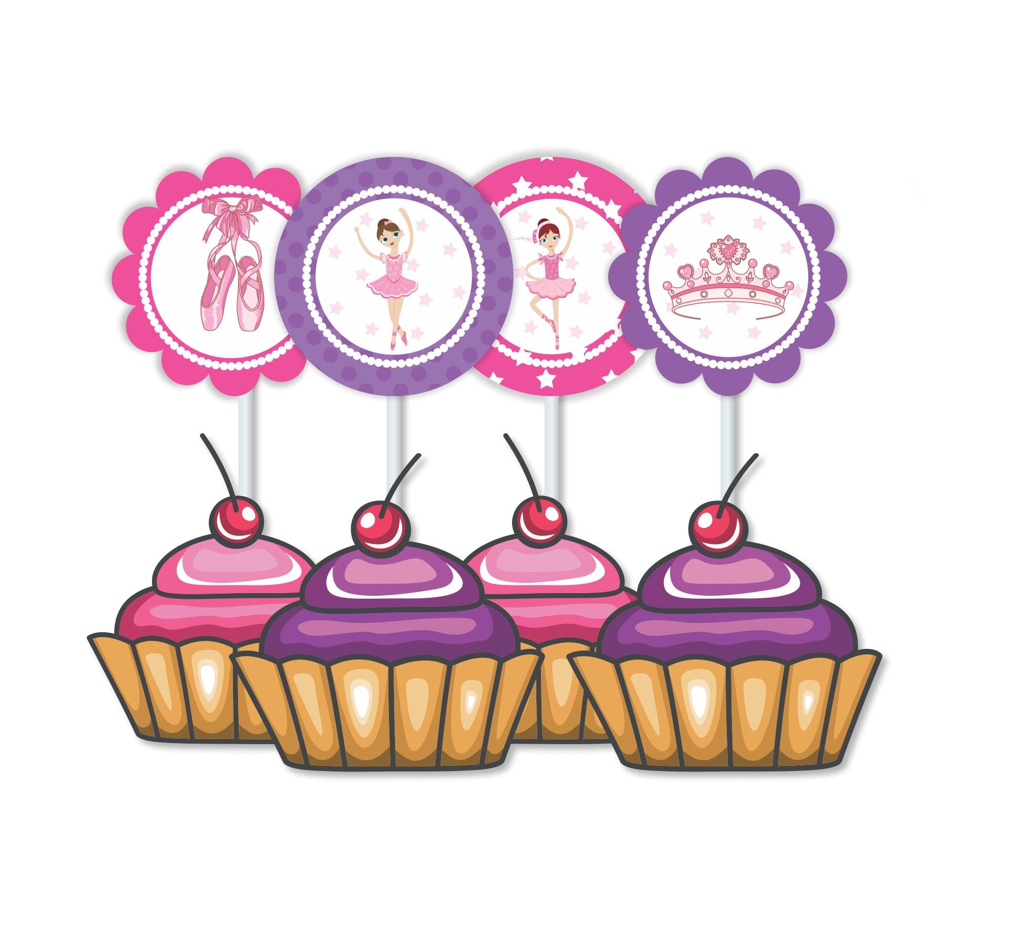 Ballerina  Theme Cupcake / Food Toppers THEME PARTIES Pretty UR Party   