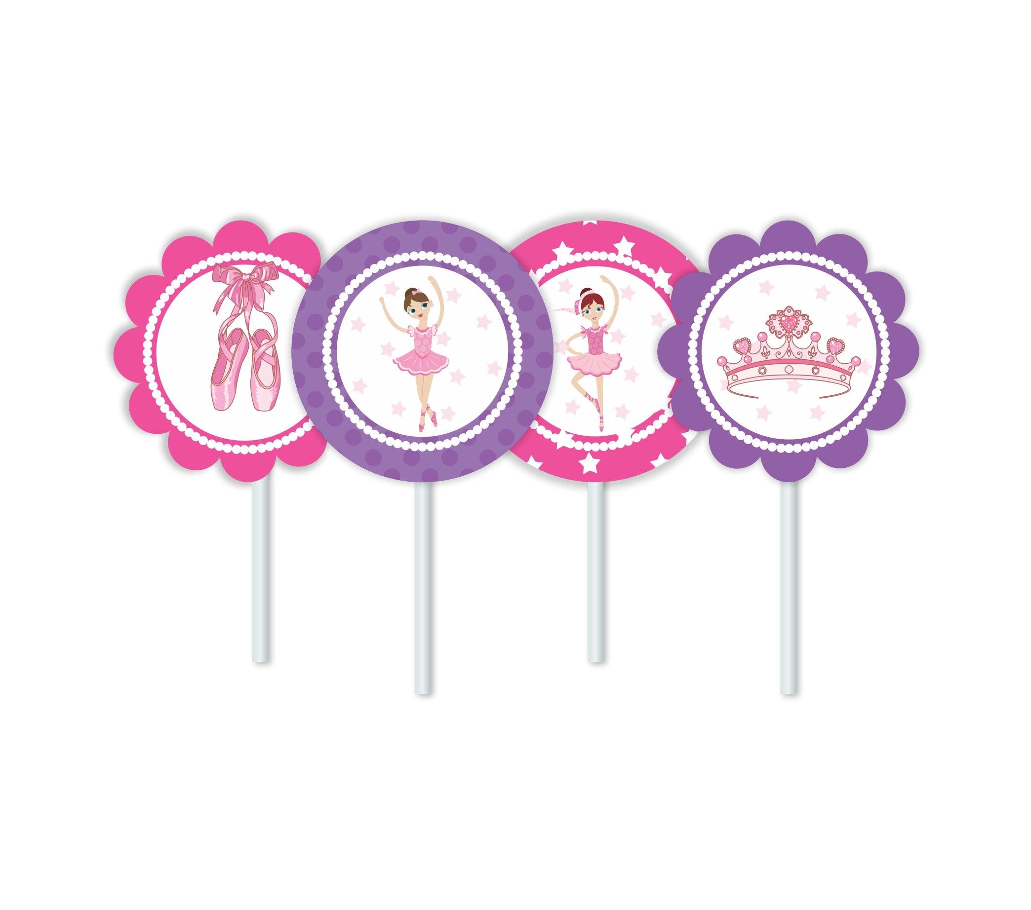 Ballerina  Theme Cupcake / Food Toppers THEME PARTIES Pretty UR Party   