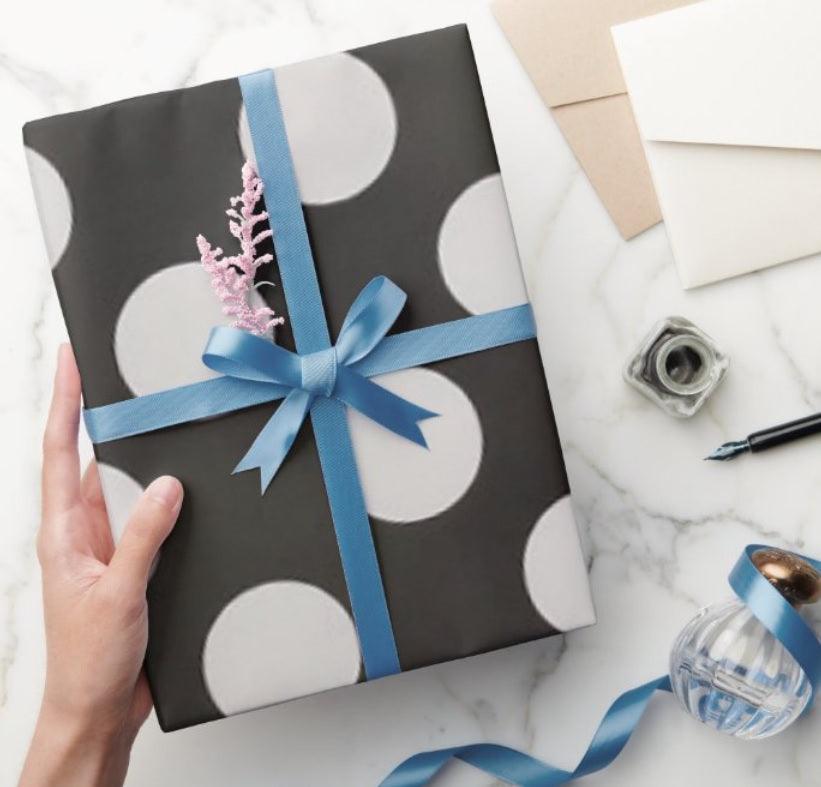 Black Polka Dots Big Wrapping Paper - Pack of 5 ACCESSORIES Pretty UR Party   