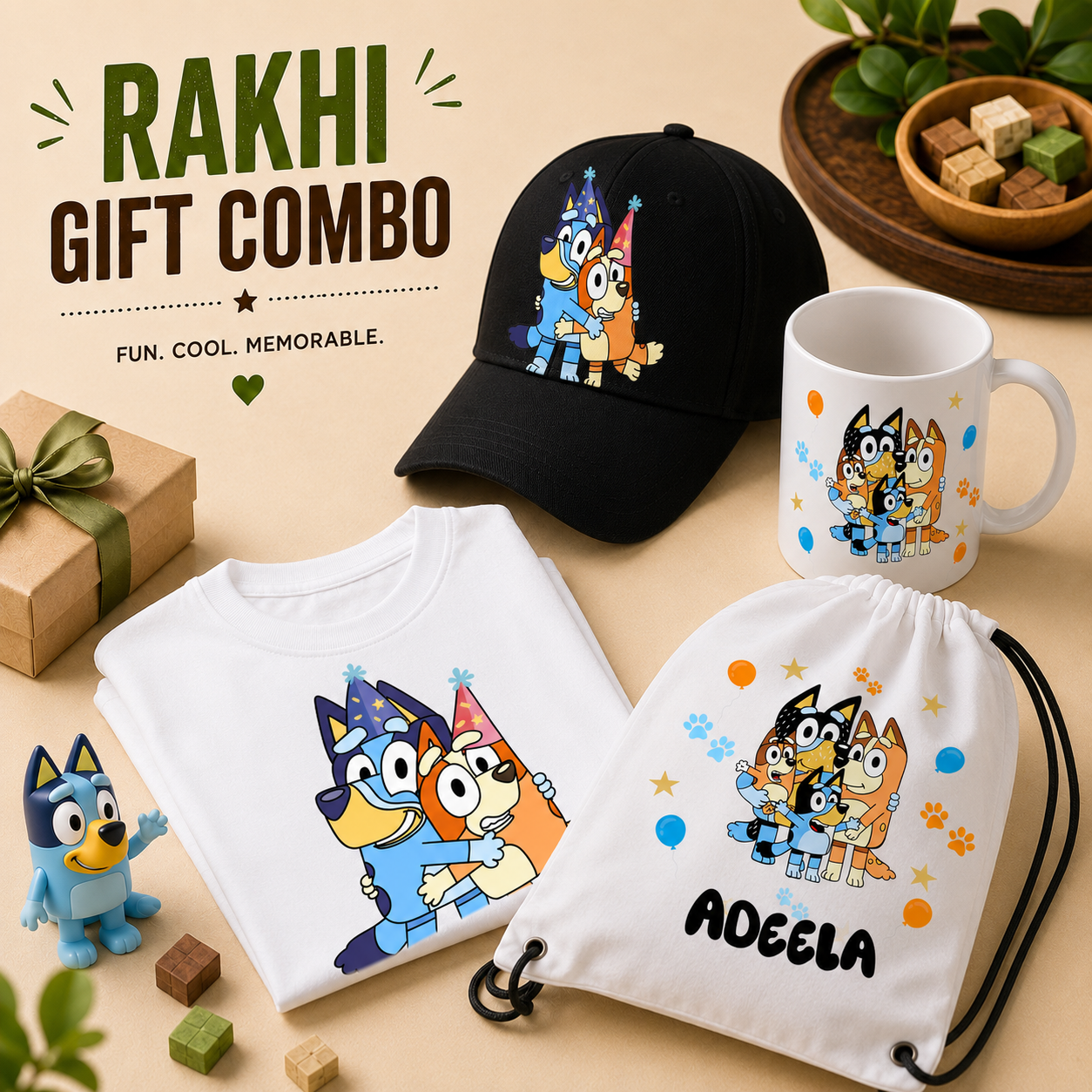 Bluey Inspired Rakhi Gift Combo for Kids