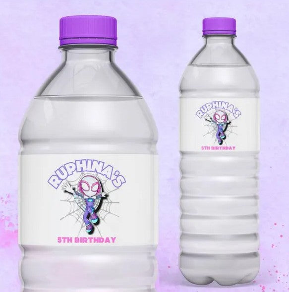 Spidey and his Friends theme Water Bottle Labels