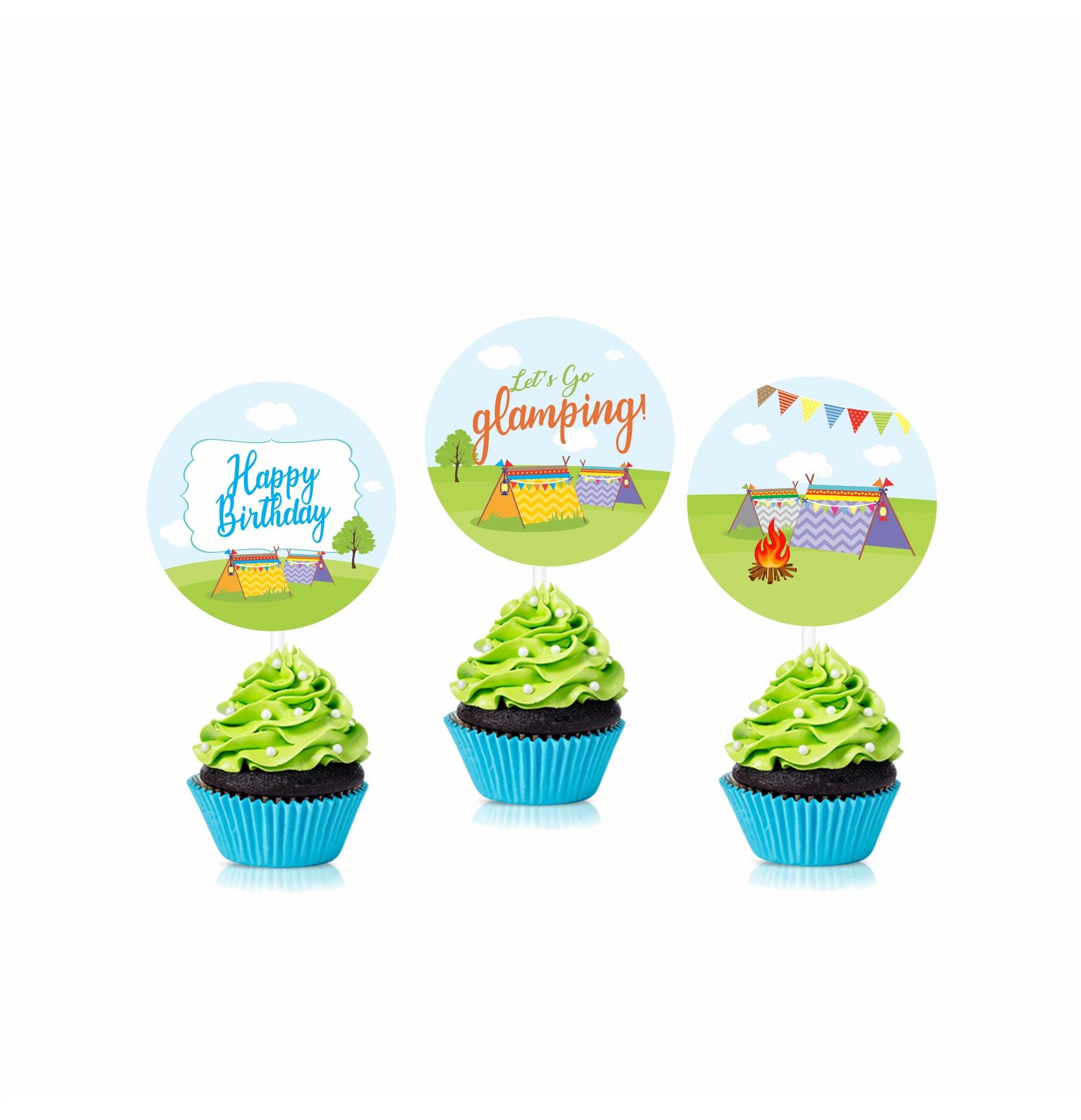 Camping Theme Cupcake / Food Toppers THEME PARTIES Pretty UR Party   